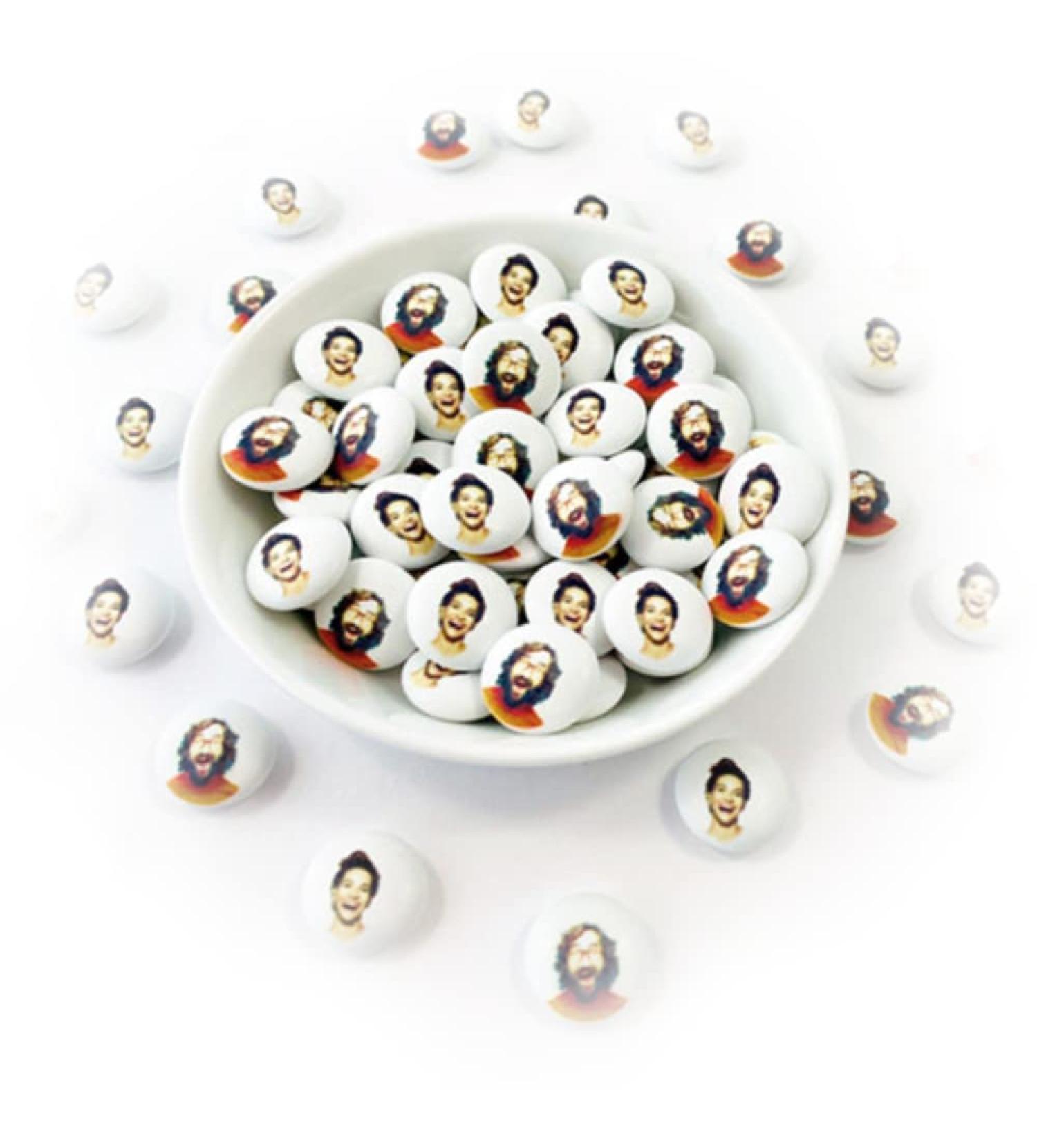 Cake picture chocolate lentils individually printed with logo/image/text/motif/photo according to your own wishes
