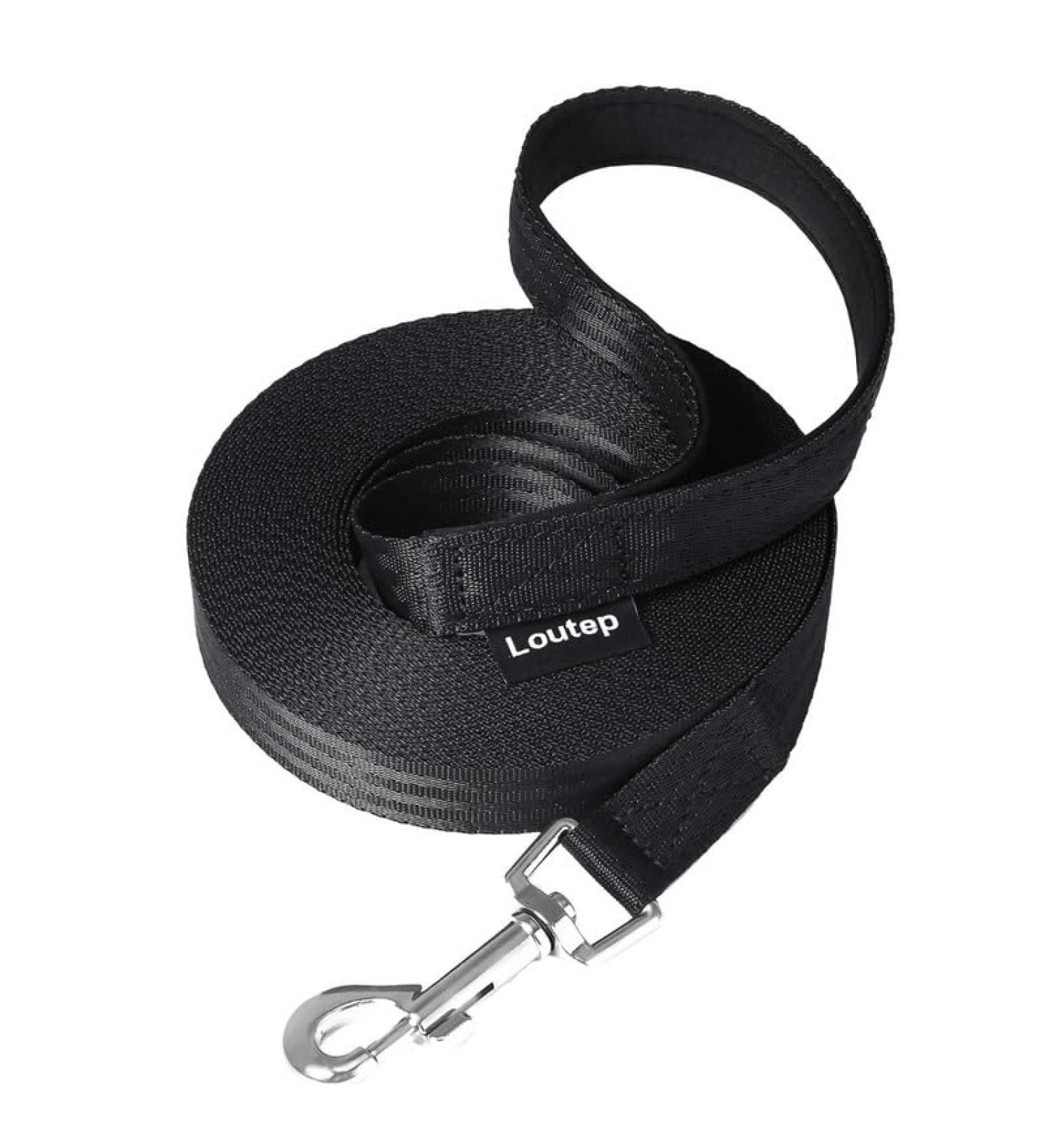 Shop Loutep 3m 5m 10m 15m 20m Long Towline Dog Leash - Strong Nylon with Padded Handle - 30m Black Dog Leash for Effective Training and Walking - Buy Online on GoSupps.com