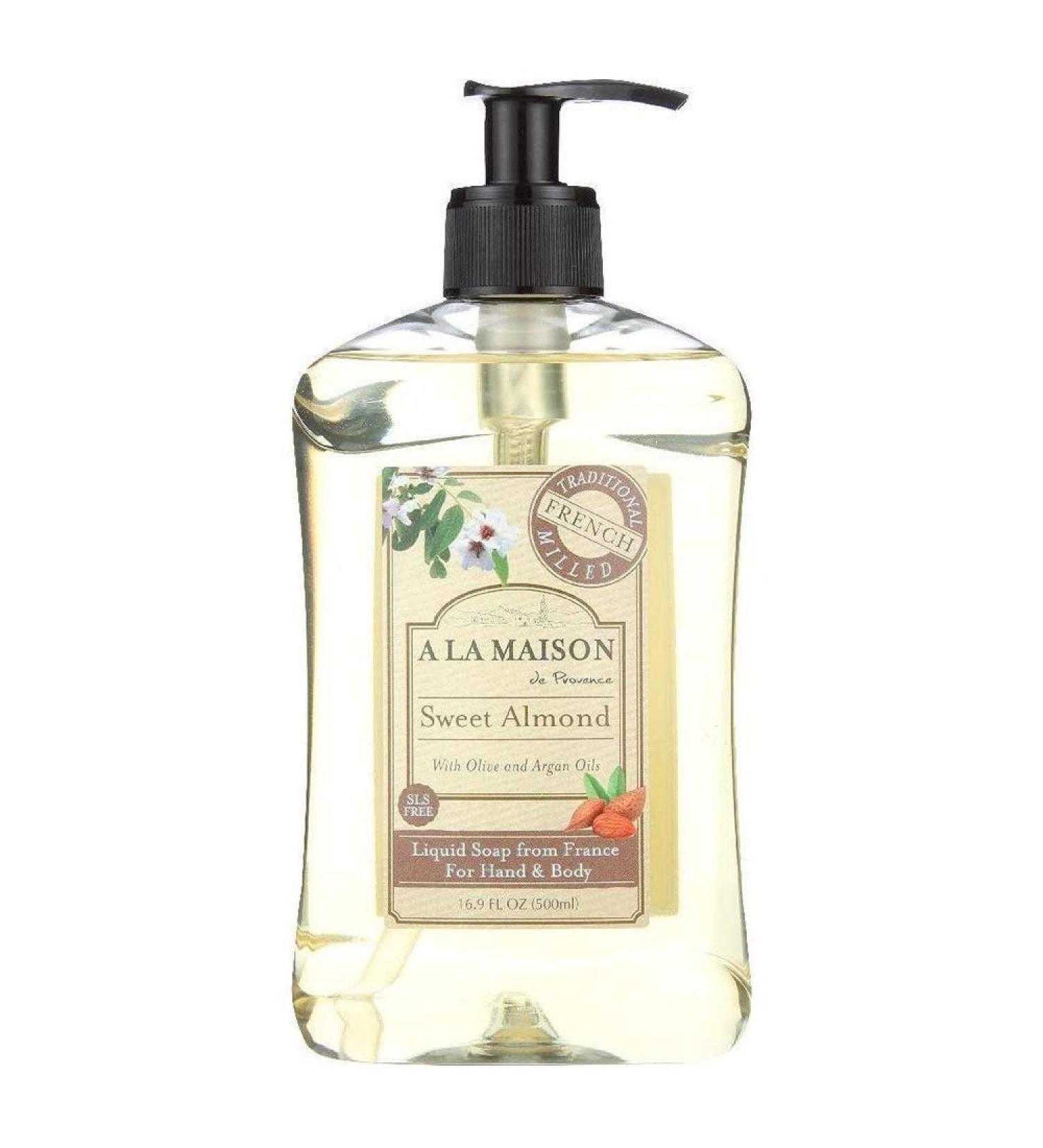 A La Maison Sweet Almond Liquid Hand Soap - French Milled, 16.9 oz Pump | Natural Moisturizing Hand Wash - Buy Online on GoSupps.com