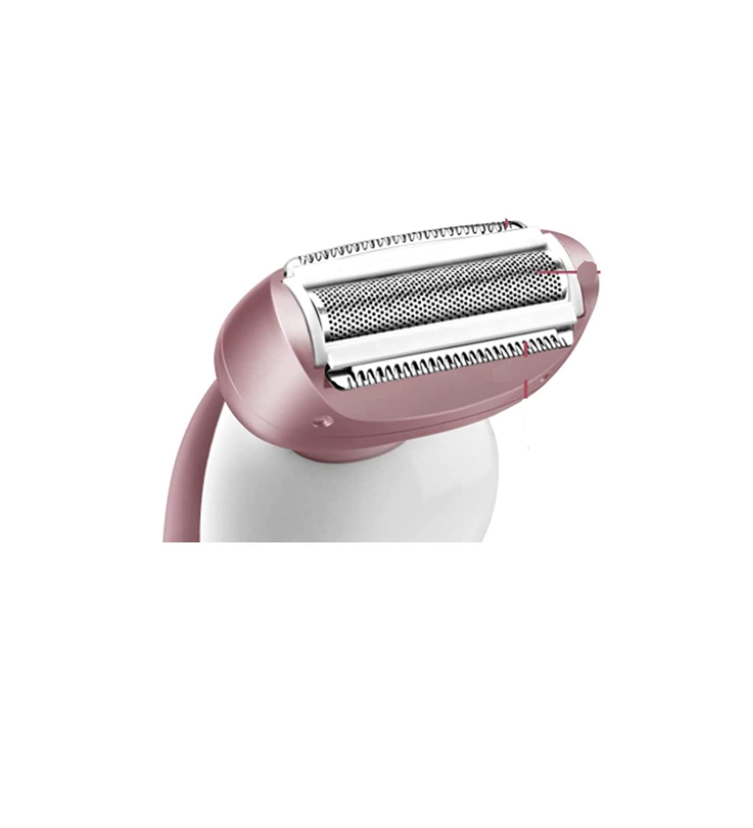Electric Razor for Women for Legs Bikini Trimmer Electric Shaver for Women Underarm Public Hairs Rechargeable Womens Shaver Wet Dry Use Painless Cordless with Detachable Head (Pink Blade Head)