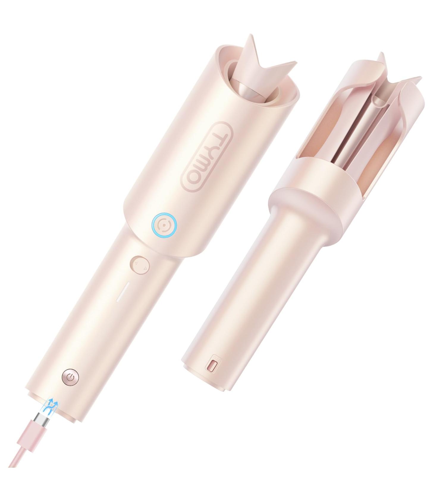 Buy TYMO Curlgo Eco 1 Inch Cordless Automatic Rotating Curling Iron - Dual Voltage Travel Hair Curler for Beach Waves Safe & Tangle-Free Gold Blush - Buy Online on GoSupps.com