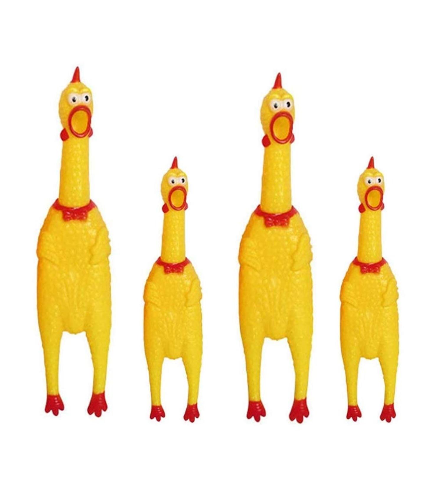 Proleo 4-Pack Yellow Rubber Squeaking Chicken Toys Durable Novelty Decompression Gadgets for All Ages - Buy Online on GoSupps.com