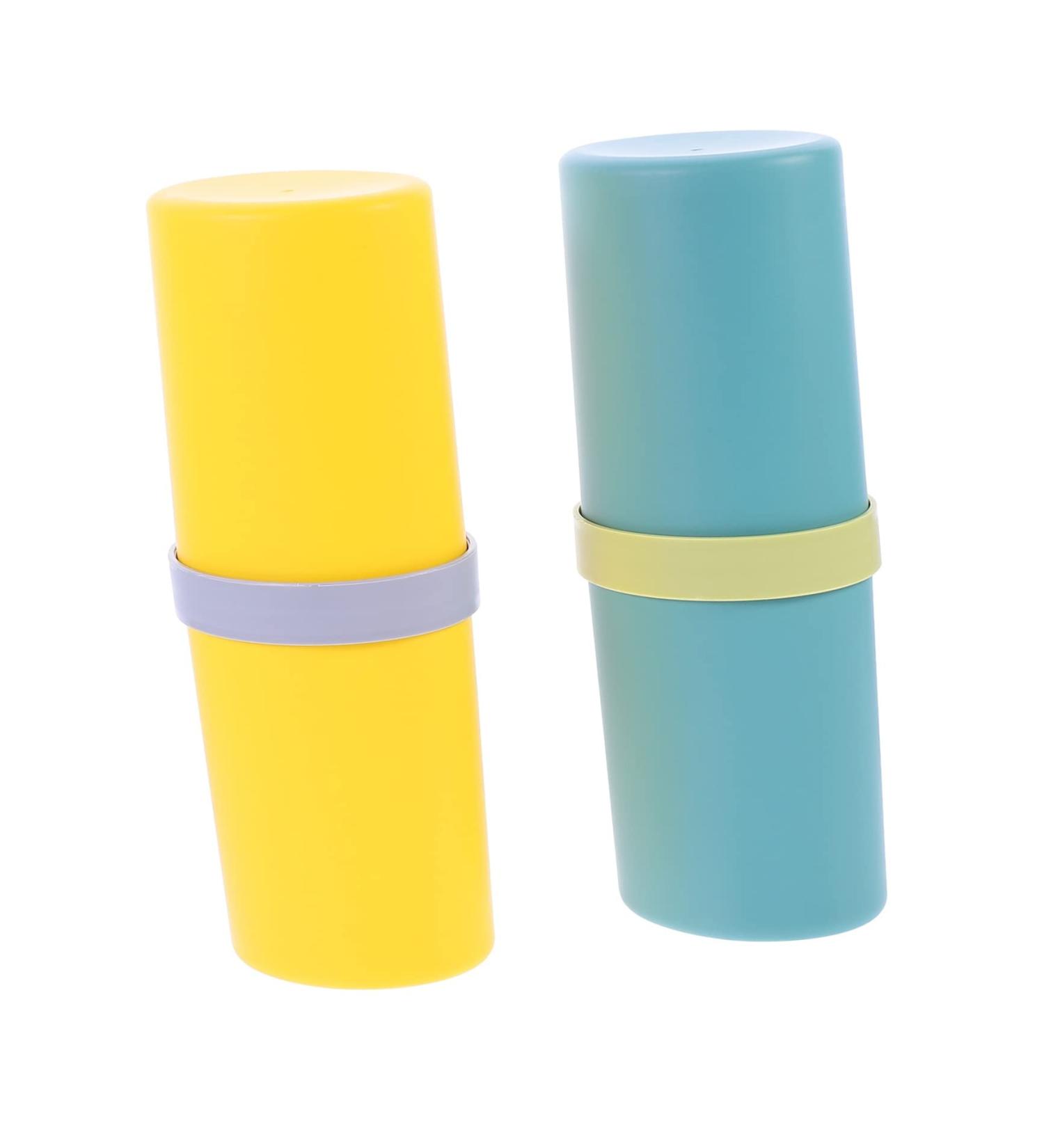 Minkissy 2-Piece Toothbrush Cup & Travel Case - School Supplies & Travel Accessories - Green Toothpaste Holder & Organizer (20x8.4x6.4cm) - Buy Online on GoSupps.com