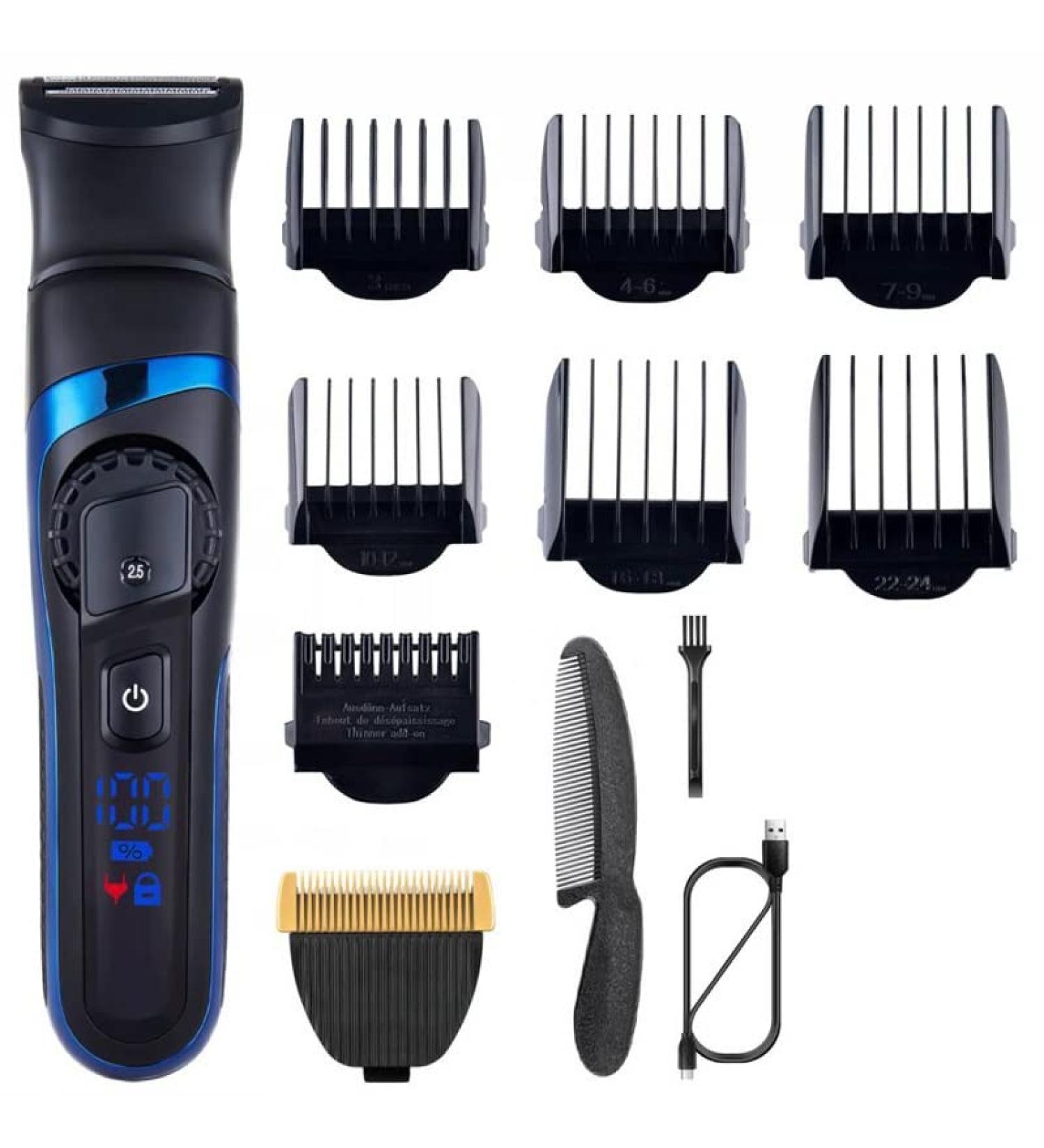 Professional Cordless Hair Clippers for Men - Adjustable Electric Hair Trimmer with LED Display & Box - Buy Online on GoSupps.com