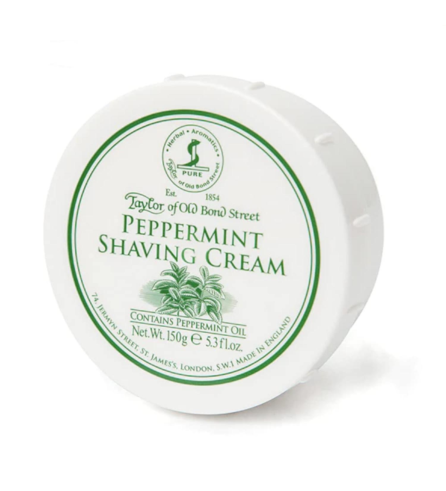 Taylor of Old Bond Street Peppermint Shave Cream 5.3 oz - Refreshing Shaving Experience - Buy Online on GoSupps.com