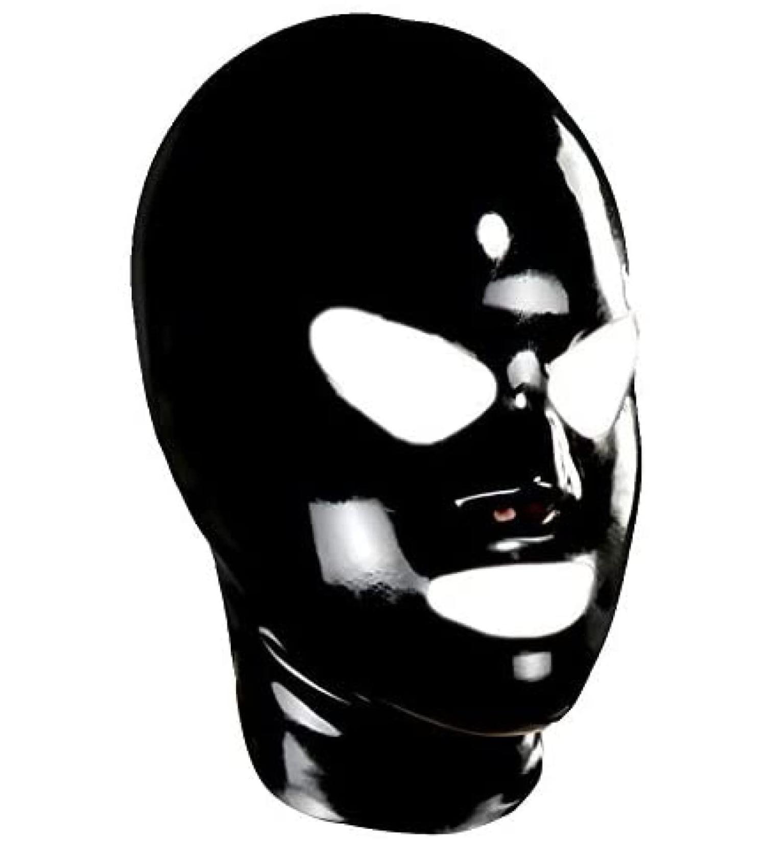 Unisex Latex Mask With Molded Eyes Nose And Mouth Rubber Hoods Transparent Large Transparent L
