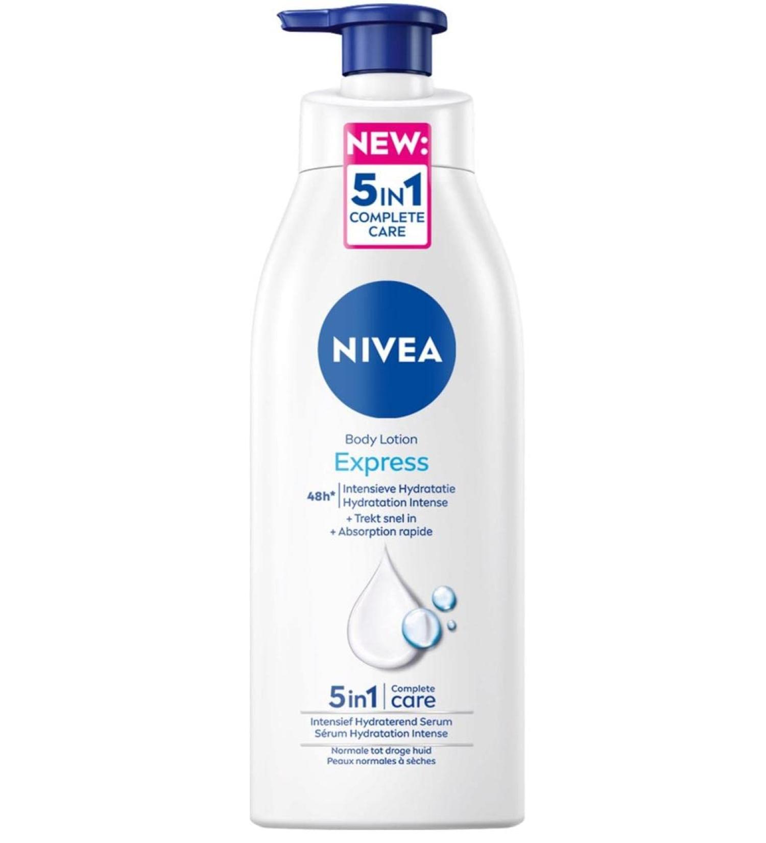 Pack of 6 - NIVEA Body Lotion "Express" with pump - for normal skin - 400 ml