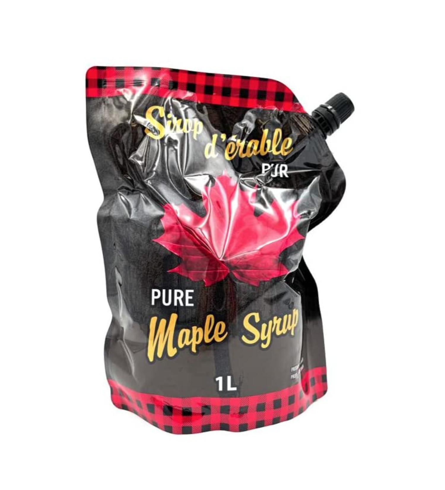 Canadian Maple Syrup in 1 Liter Pouch - Practical with pouring spout - 100% pure - Les Tr sors d' rable - Buy Online on GoSupps.com