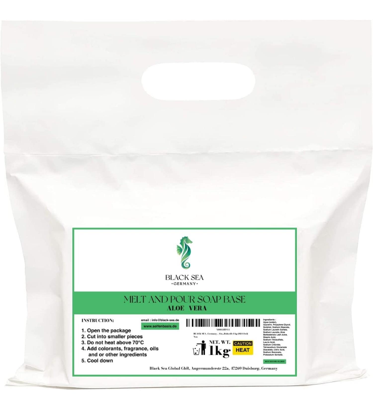 Buy BLACK SEA 1 kg Aloe Vera Transparent Soap Base - SLS Free 100% Vegan for Soap Making | International Shipping - Buy Online on GoSupps.com