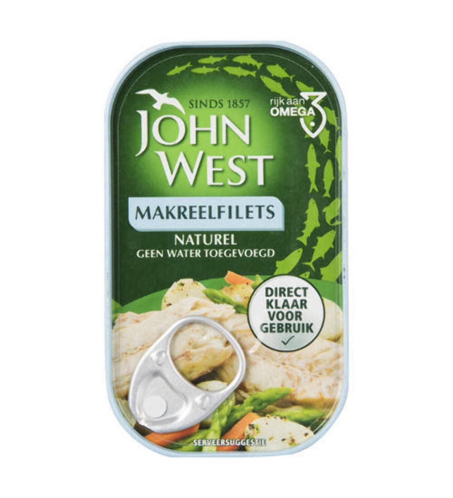 MASJohn West Mackerel Fillets Natural 85g-Fd