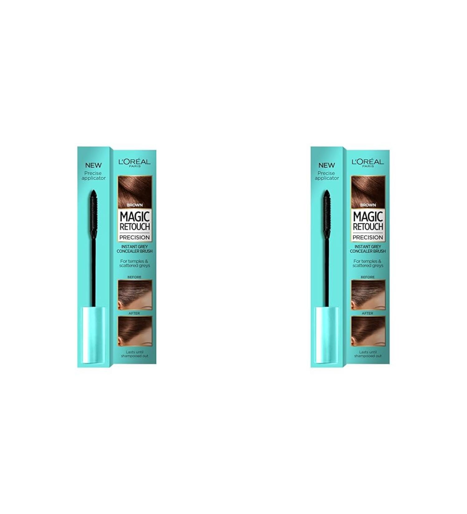 L'Oreal Magic Retouch Brown Precision Instant Grey Concealer Brush (Pack of 2) Brown 8 ml (Pack of 2) - Buy Online on GoSupps.com
