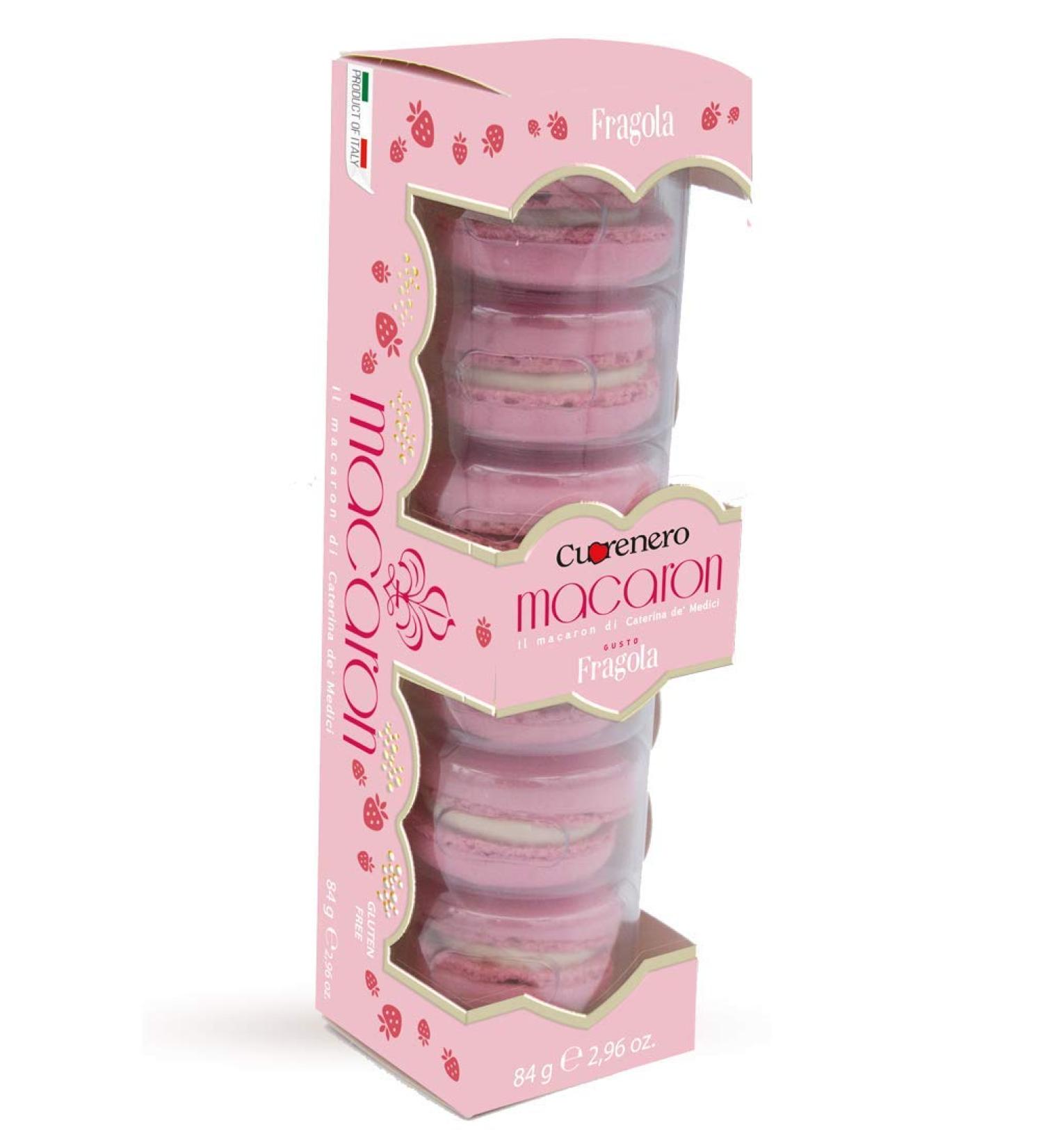 Cuorenero Strawberry Macaron - Gluten Free Treat - 84g - International Shipping Available - Buy Online on GoSupps.com