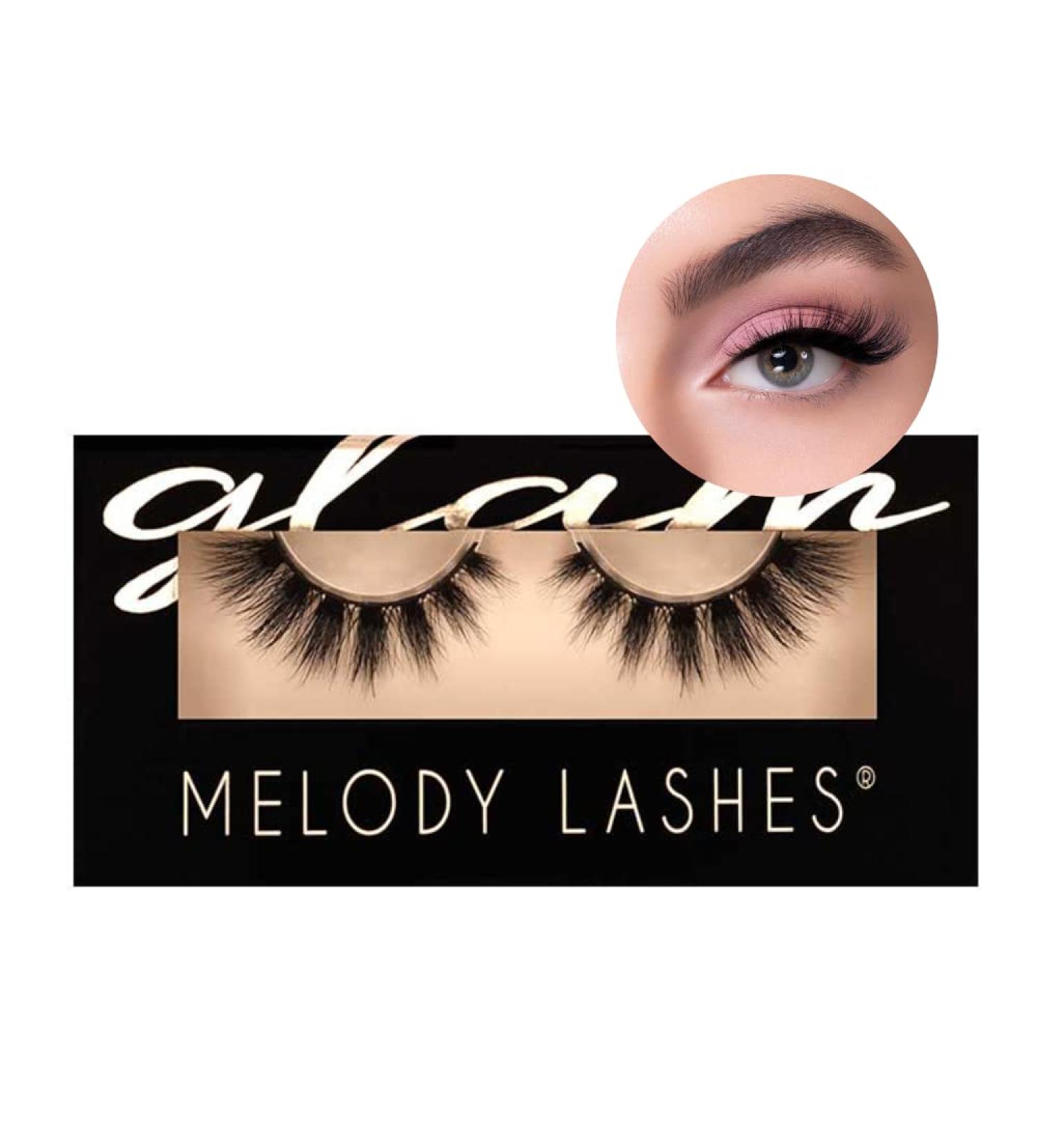 Melody Lashes | Ultra Fluffy Natural Eyelashes | Vegan & 25x Reusable | Soft Cotton Band for All Eye Shapes - Violet - Buy Online on GoSupps.com