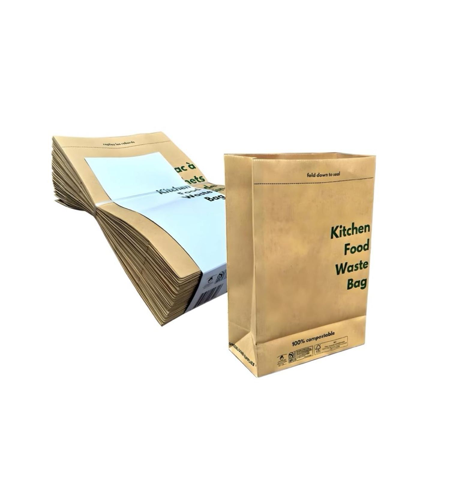 Greenliving Supplies - Kitchen Food Waste Bags - Compostable bags - Leak Resistant - Plastic Free - 40 Small Garbage Bags - Buy Online on GoSupps.com