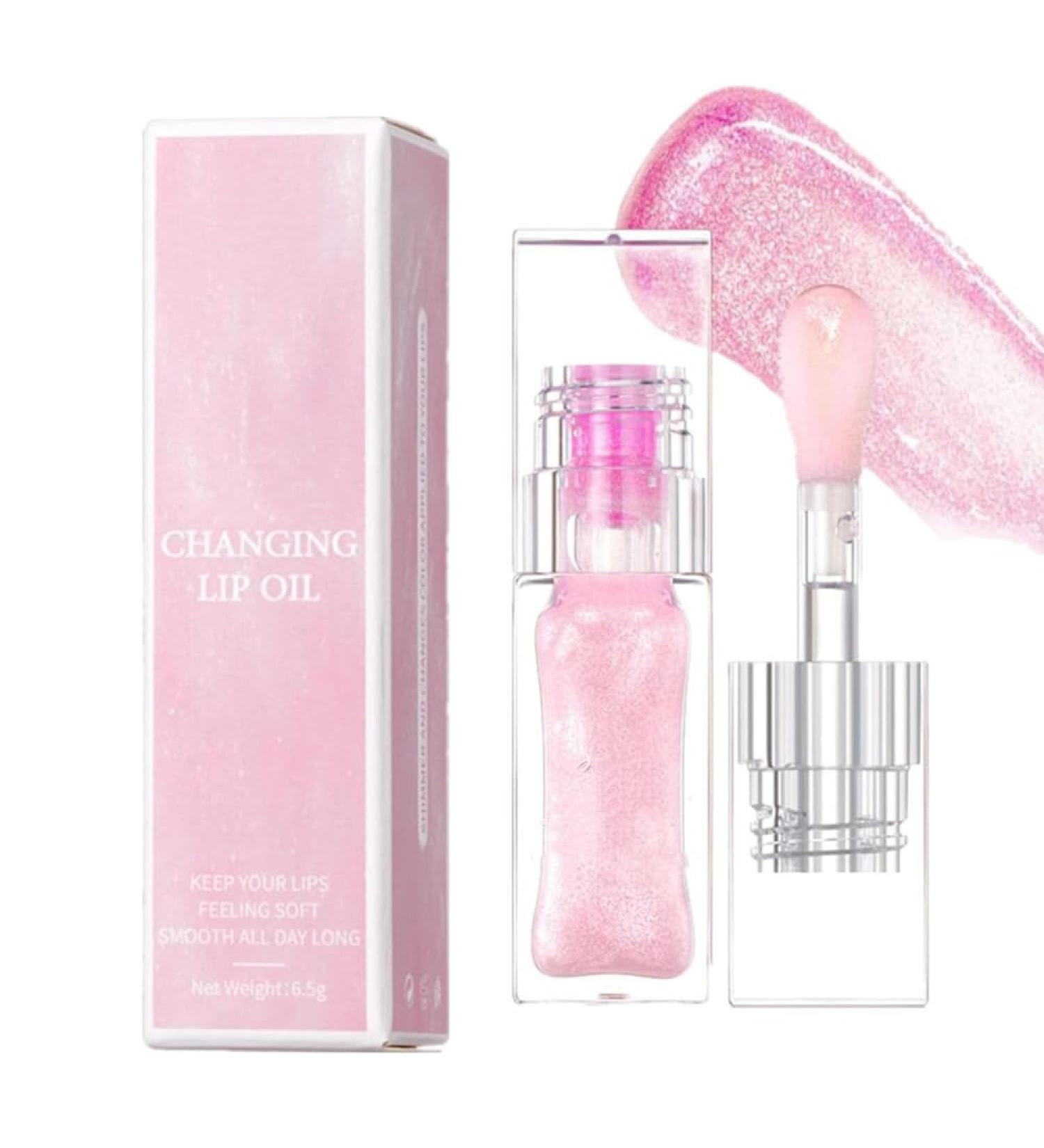 Color Changing Pearlescent Lip Gloss Glassy Lip Oil Natural Moisturizing Lip Balm Reduce Wrinkles Jelly Lip Plumper Lip Care (1PCS) - Buy Online on GoSupps.com