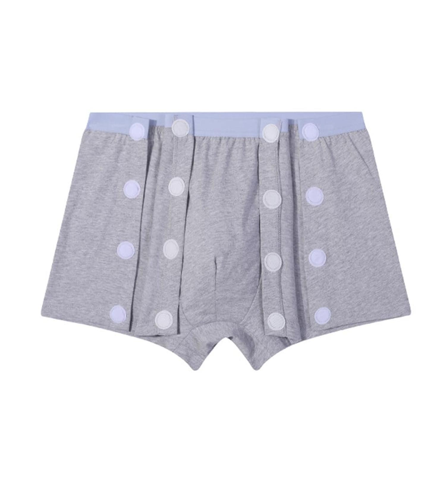 Adult Snap Closure Patient Shorts | Soft Cotton Tear Away Hospital Pants for Men - Ideal for Post Surgery Home Care & Rehab | Medium Gray - Buy Online on GoSupps.com