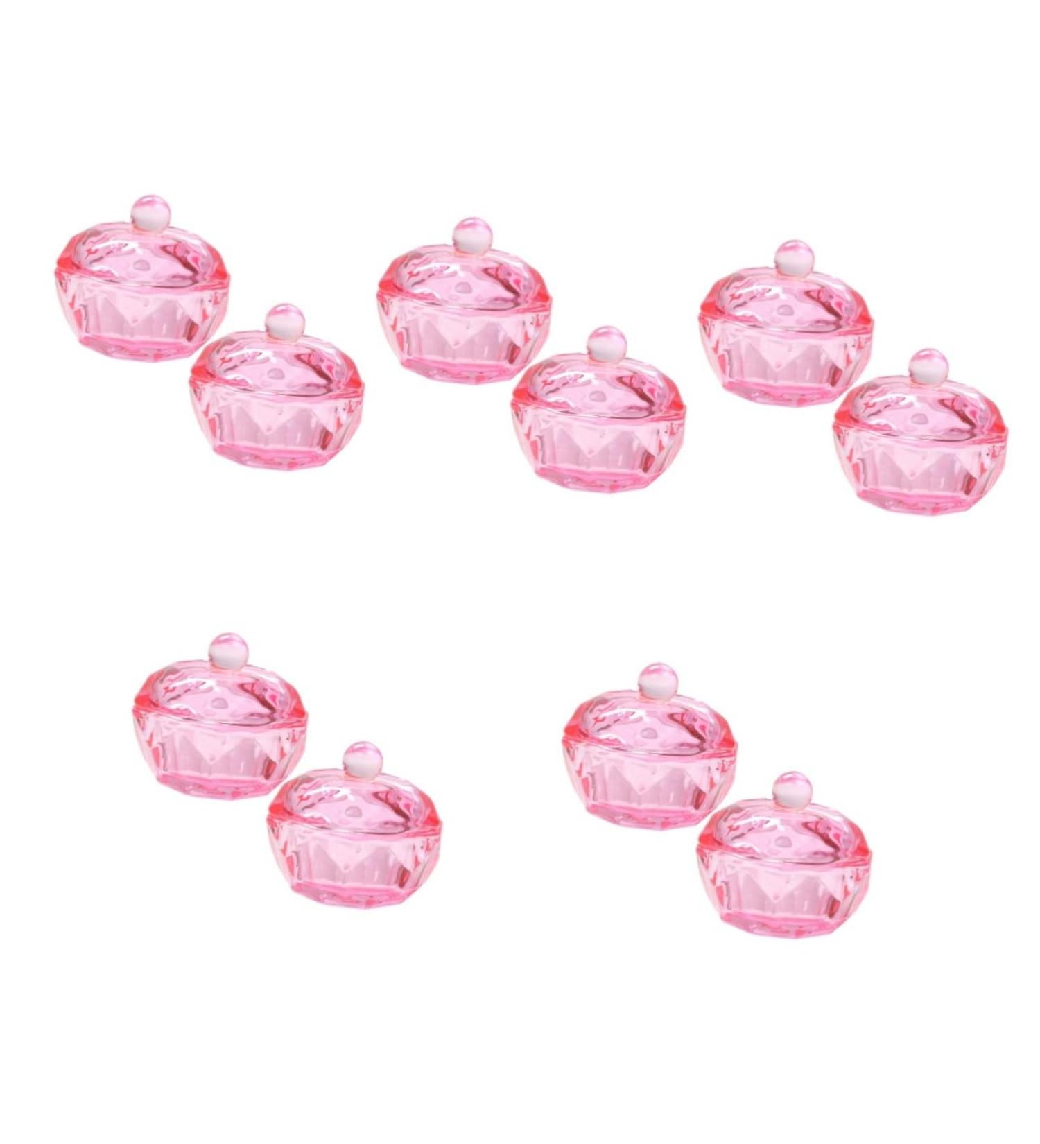 FRCOLOR 10 Pcs Small Glass Dish for Monomer Dappen Dish for Acrylic Nails Dappen Dish Bowl Nail Tips Clear Monomer Holder Stained Glass Colored Glass Dappen Bowl Pink Liquid Vegetable Bowl 4.2x4.2cmx5pcs Pinkx5pcs - Buy Online on GoSupps.com