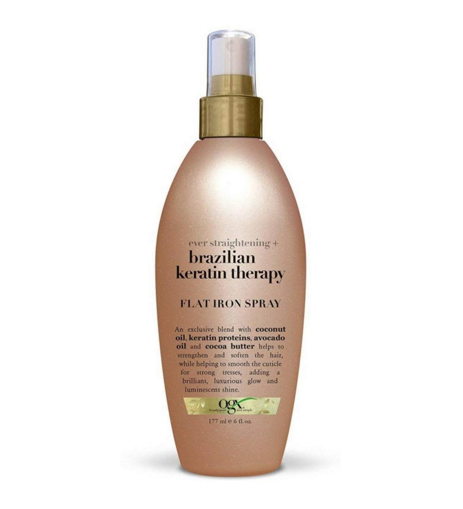 OGX Brazilian Keratin Therapy Ever Straight Flat Iron Spray 6 Ounce (Value Pack of 2)