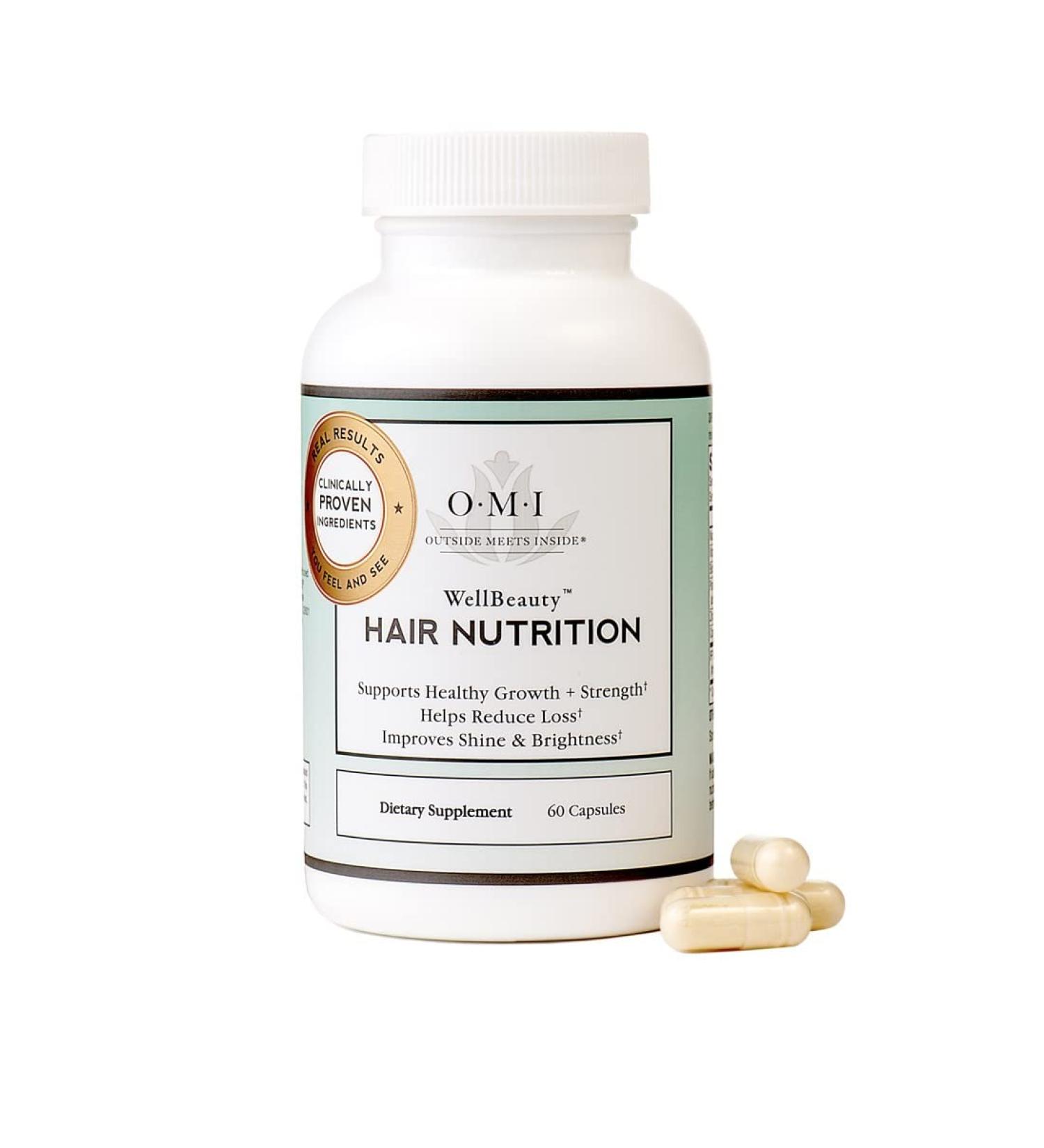 OMI Hair Nutrition Supplement - Clinically Proven for Hair Growth and Reduced Loss - Keratin, Biotin - 1 Month Supply - Buy Online on GoSupps.com
