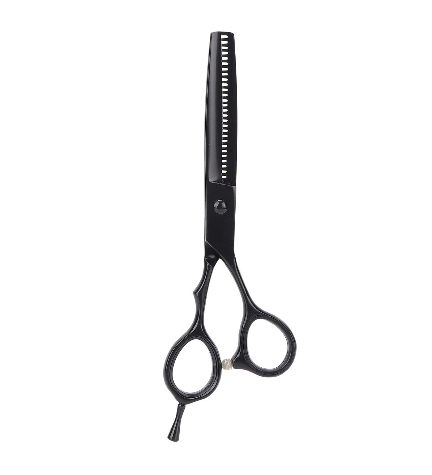 Qukaim Hairdressing Scissors Hair Scissors 5.5 Inches Black Stainless Steel Adjustable Hairdressing Scissors for Hair Thinning Shears - Buy Online on GoSupps.com