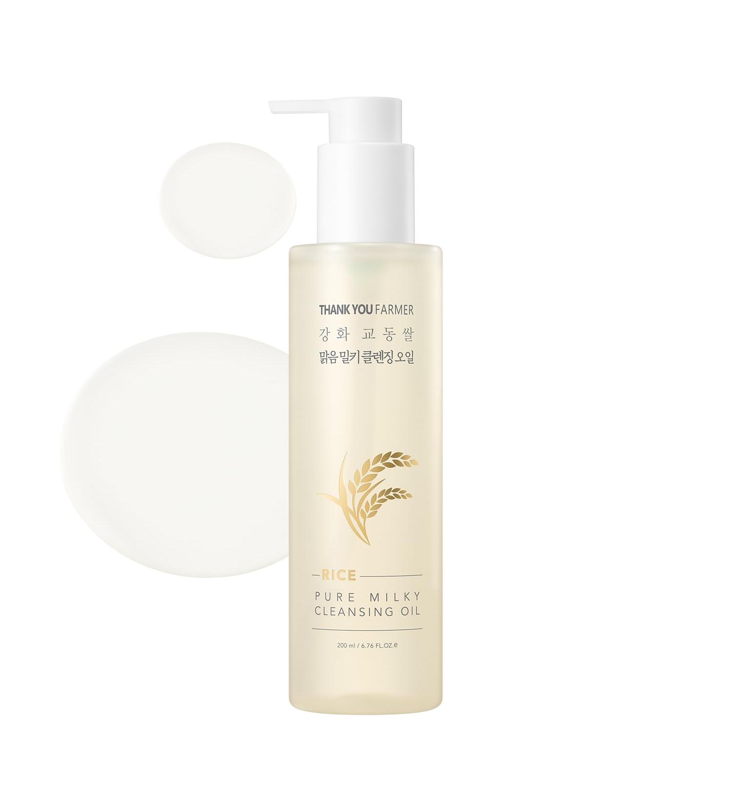 THANKYOU FARMER Rice Pure Milky Cleansing Oil 200ml - Huile D maquillante Cor enne Non Com dog ne Vegan Purifiante Pores & S bum - Buy Online on GoSupps.com