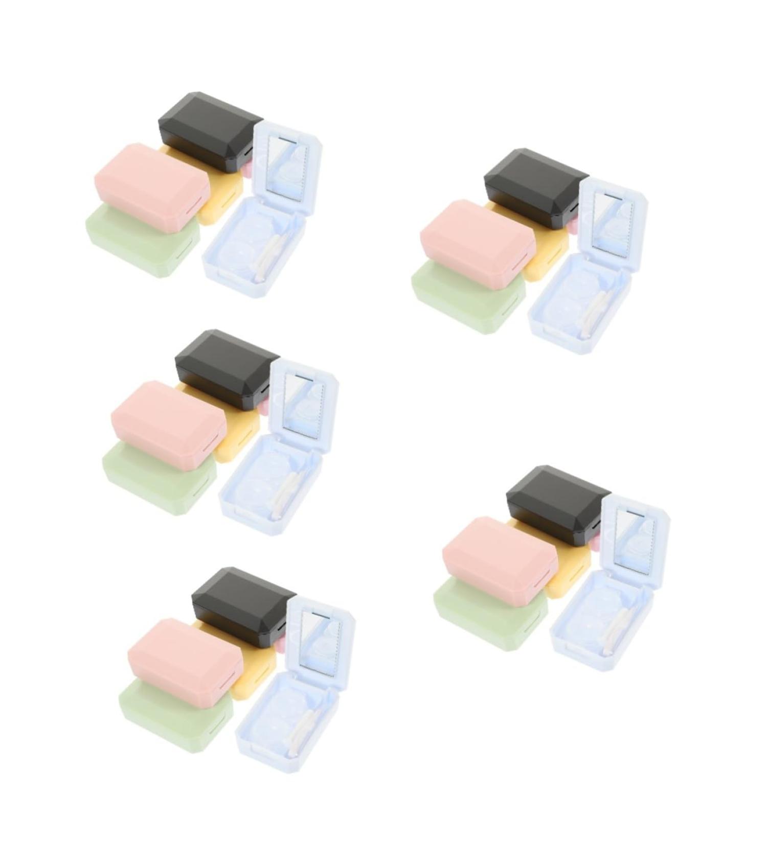 JECOMPRIS Contact Lens Container Case with Mirror - 30 Sentences Organizer Travel-Friendly 5 Color Options - Small Storage Bags for Glasses - 6.2x4.4x2.2cm - Buy Online on GoSupps.com
