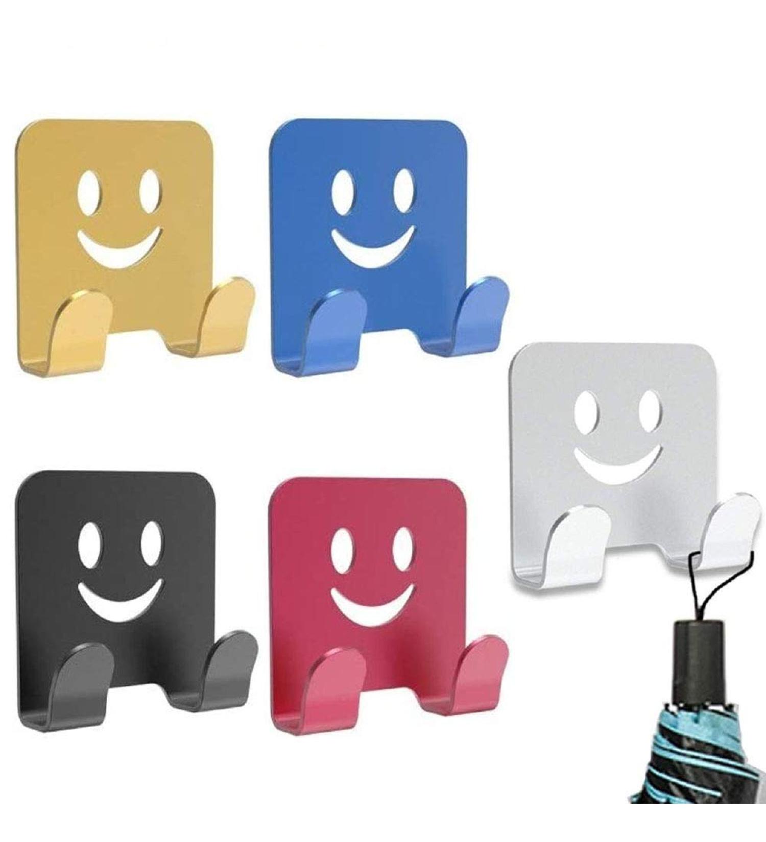 Self-Adhesive Razor Keeper Hooks - 5 Pack Aluminum Alloy Multi-Purpose Smile Hooks for Bathroom & Kitchen (5 Colors) - Buy Online on GoSupps.com