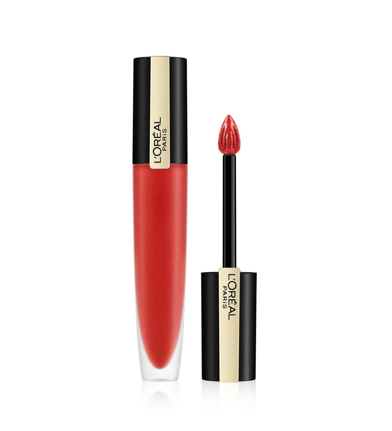 L'Oreal Paris Rouge Signature Matte Liquid Lipstick - 24Hr Ultra-Matte Lip Stain in 'I Don't' - 41 ml - Buy Online on GoSupps.com