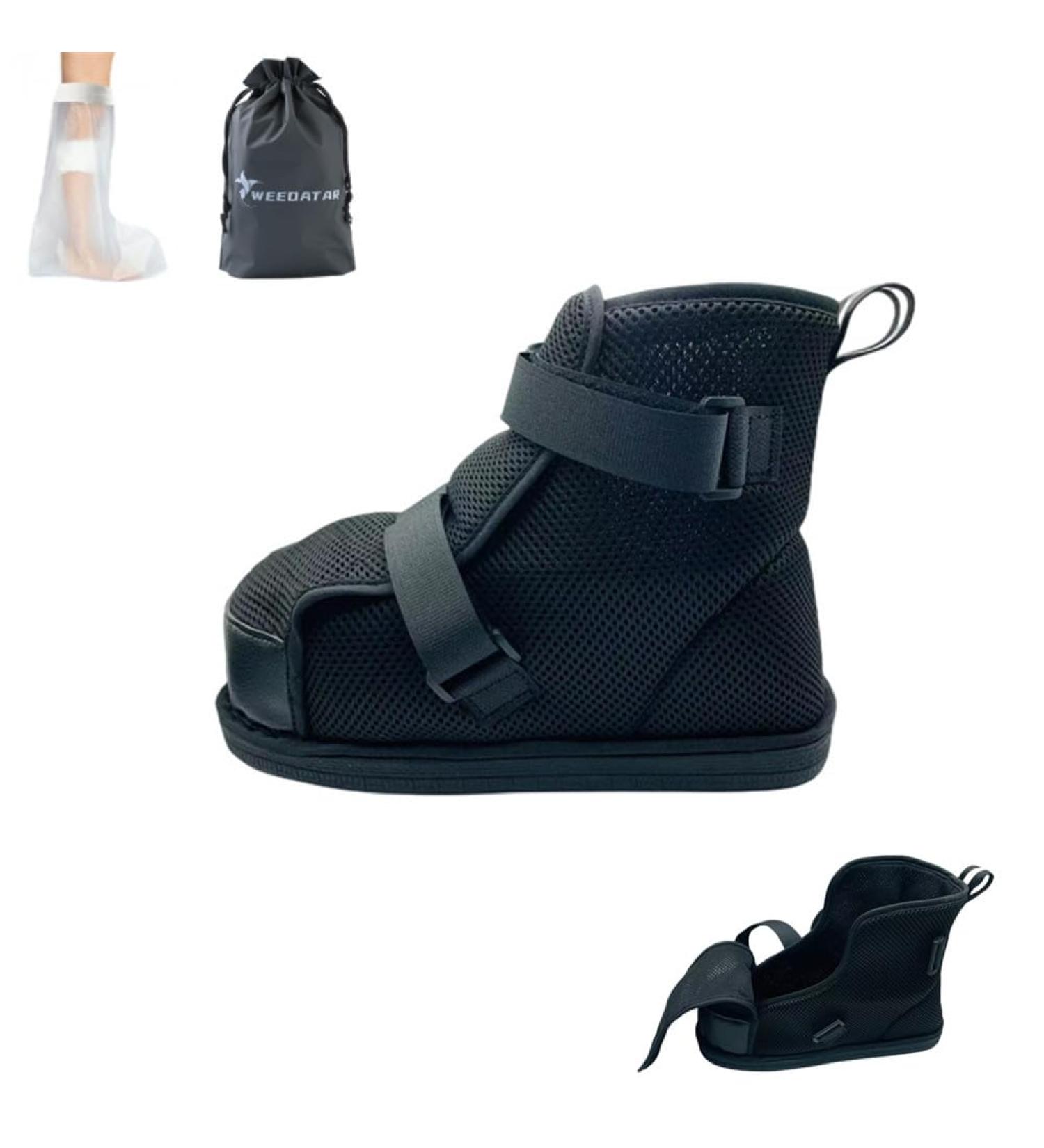 WEEOATAR Medical Boot | Adjustable Post-op Walking Shoe for Surgery Recovery | Orthopedic Support for Broken Foot Toe Fractures and Bunions - Size M Black2 - Buy Online on GoSupps.com