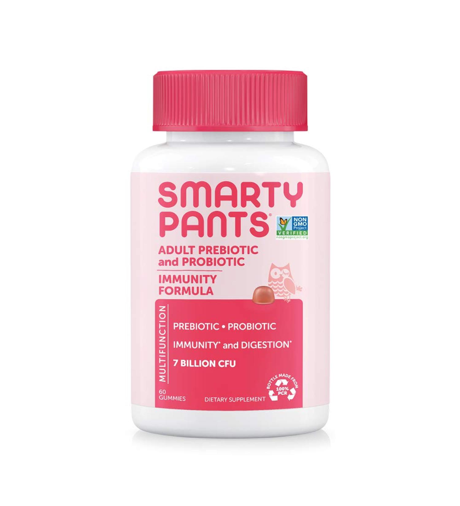 SmartyPants Adult Probiotic Gummies - Strawberry Creme, 60 Count, 7B CFU - Buy Online on GoSupps.com