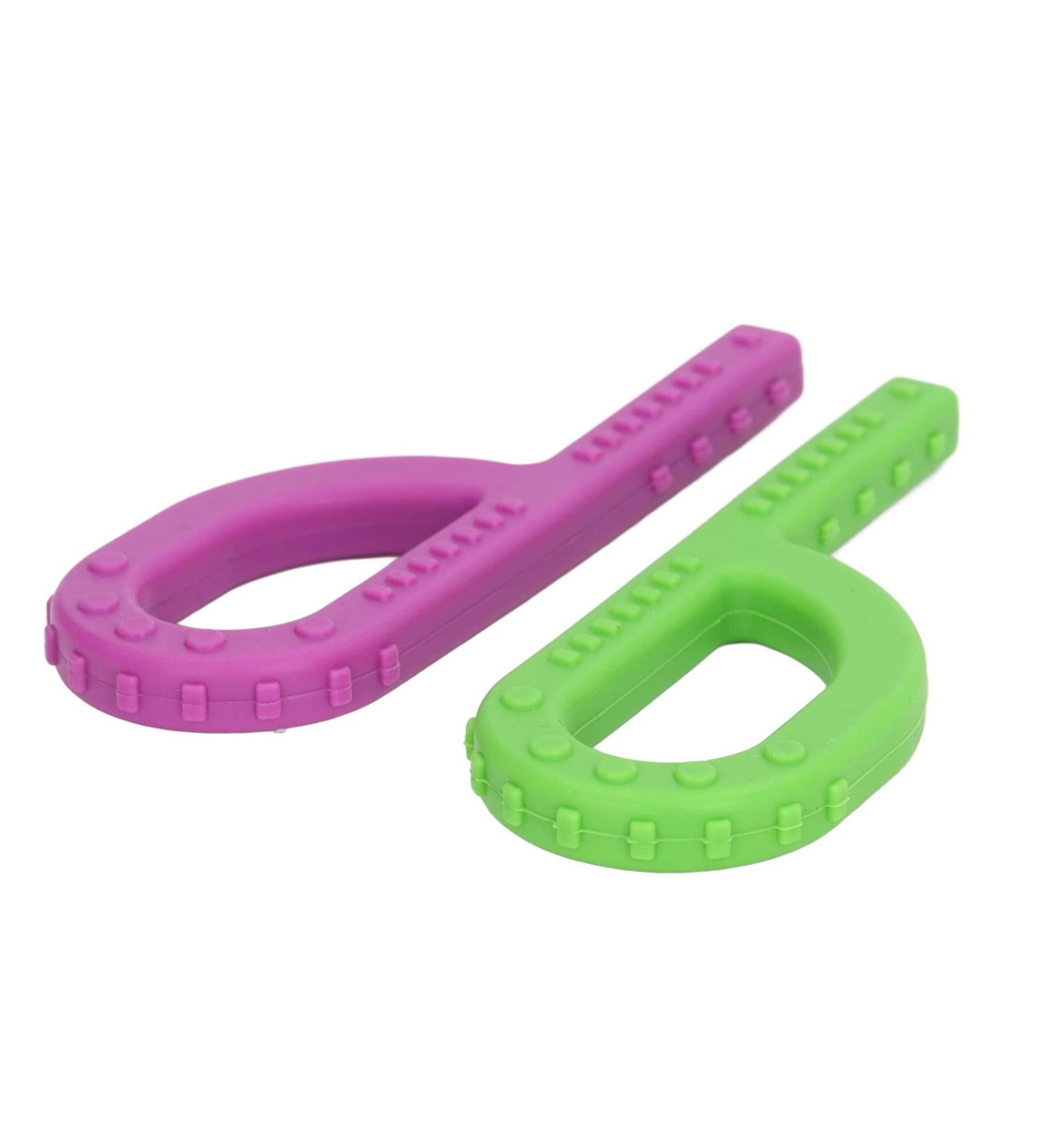 Silicone P Shape Teething Stick 2-Pack - Sensory Chewing Toy for Babies - Bright Color Soft Toy for Home and Travel (Type B) - Buy Online on GoSupps.com