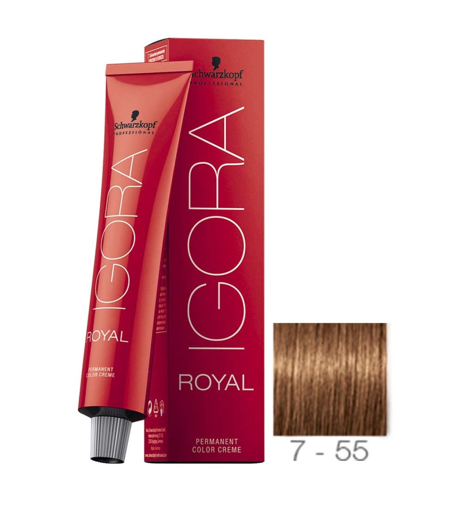Scharzkopf Igora Royal Hair Color 7-55 Medium Blonde Gold Extra 60g - 2.1oz (Pack of 1) - Buy Online on GoSupps.com