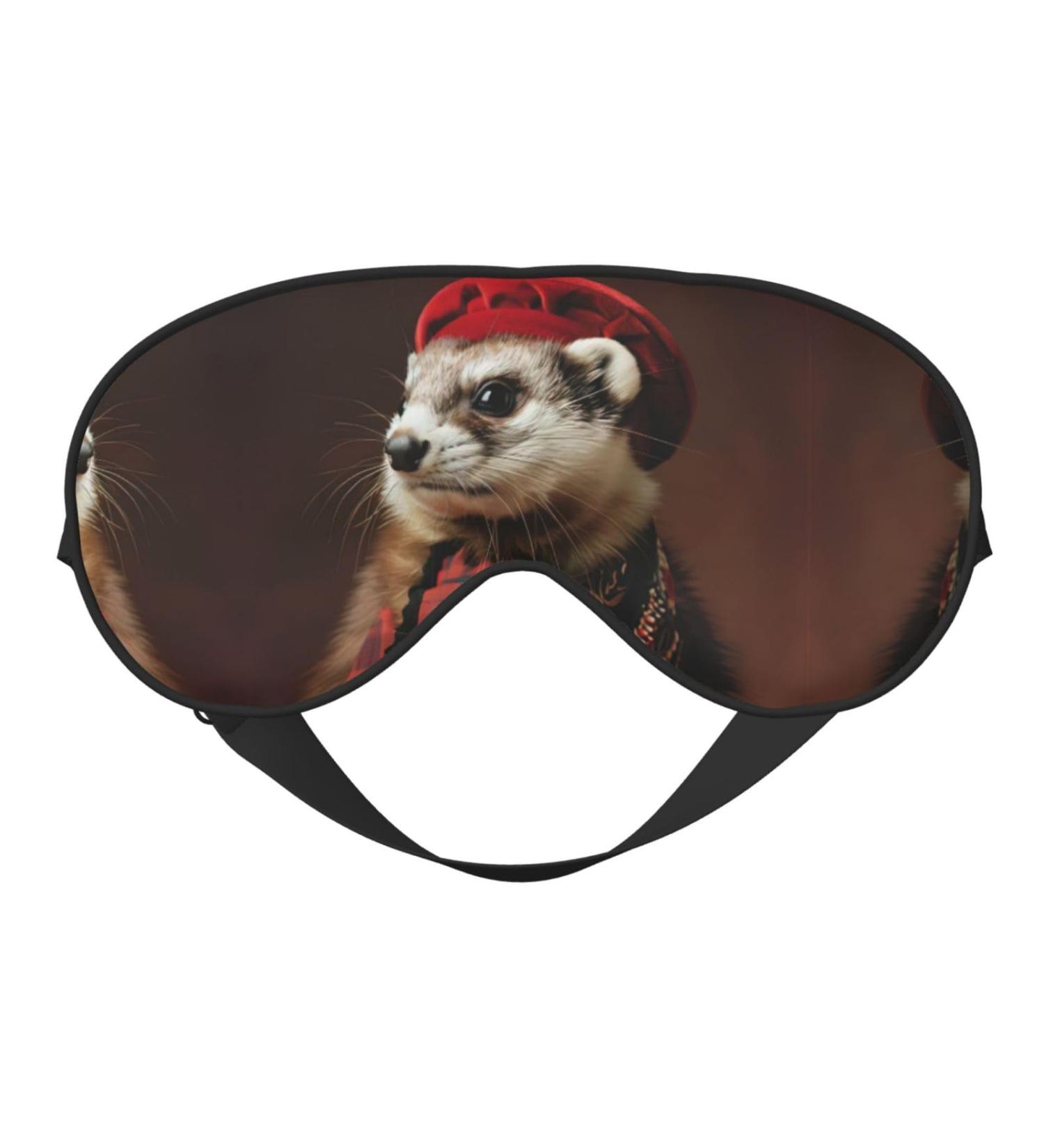 French Fashion Model Ferrets Print Eye Mask - Soft Double-Sided Light Blocking for Better Sleep Quality - Shop Internationally - Buy Online on GoSupps.com