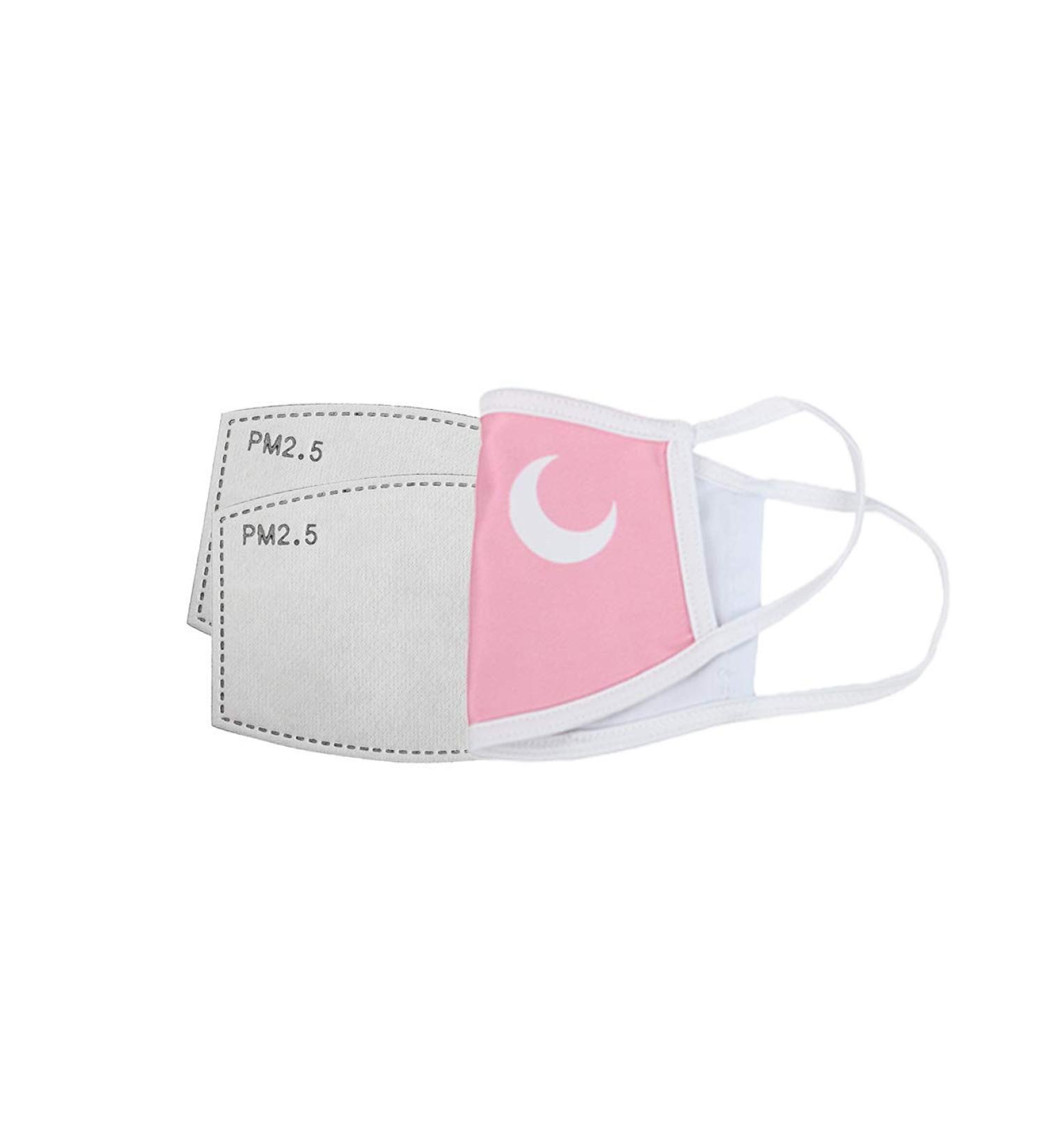 Brando Moon Reusable Washable Face Mask with PM 2.5 Filter - Comfortable Soft Cotton - Wide Fit (Pink) - International Shipping Available - Buy Online on GoSupps.com