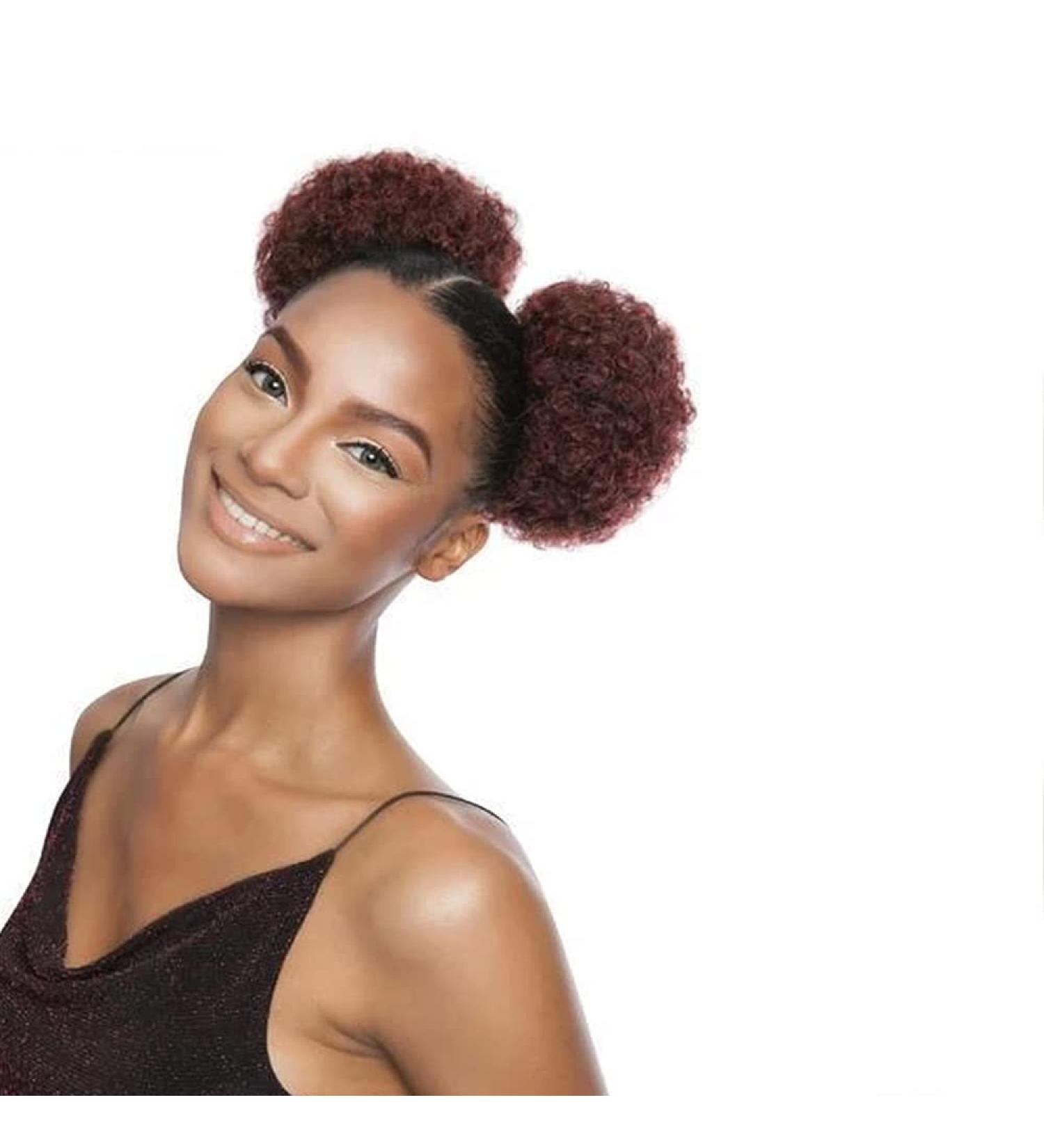 Buy Inch High Afro Puff Synthetic Hair Bun - Kinky Curly Clip-In Extensions for Women - Drawstring Ponytail (2 Pcs) #33 - International Shipping - Buy Online on GoSupps.com
