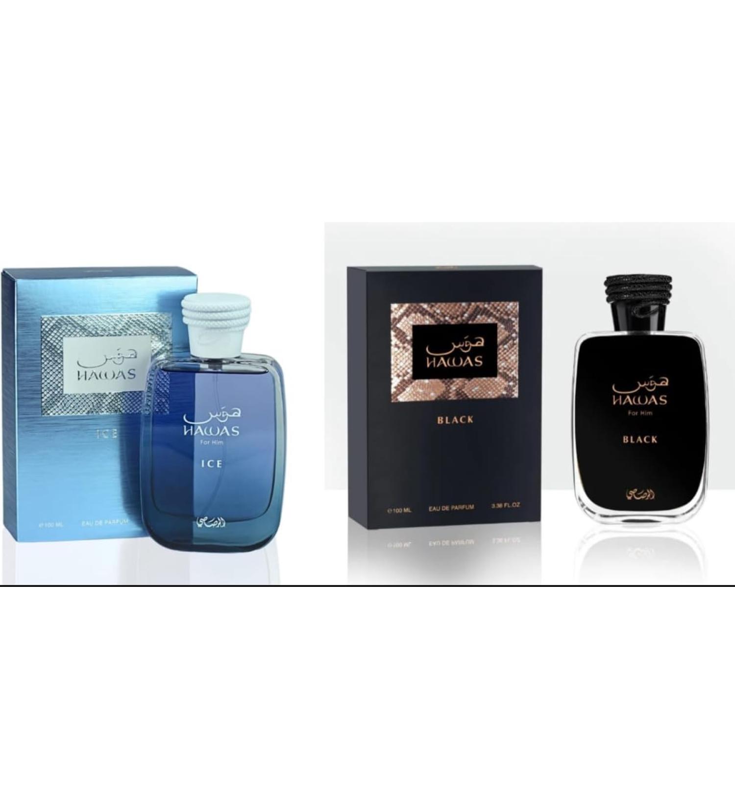 Hawas Ice and Hawas Black Eau de Parfum Combo Set for Men