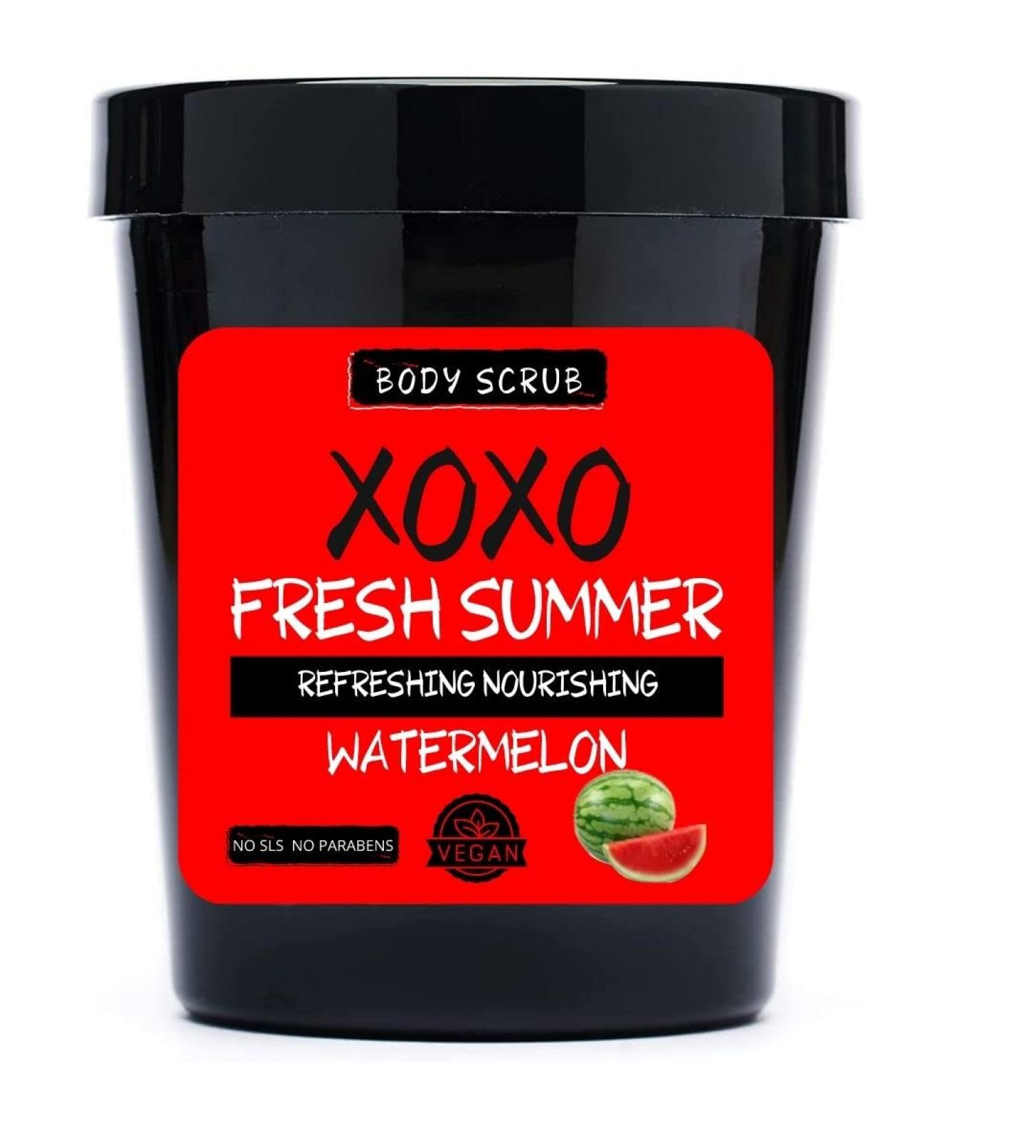  XOXO BEAUTY PRODUCTS XOXO | Exfoliating Body Scrub for Ingrown Hairs | Anti-Cellulite Reshaping Scrub | Enriched with Shea Butter | Vegan SLS-Free Paraben-Free | For All Skin Types 1 x 200 ml (Watermelon) - Buy Online on GoSupps.com