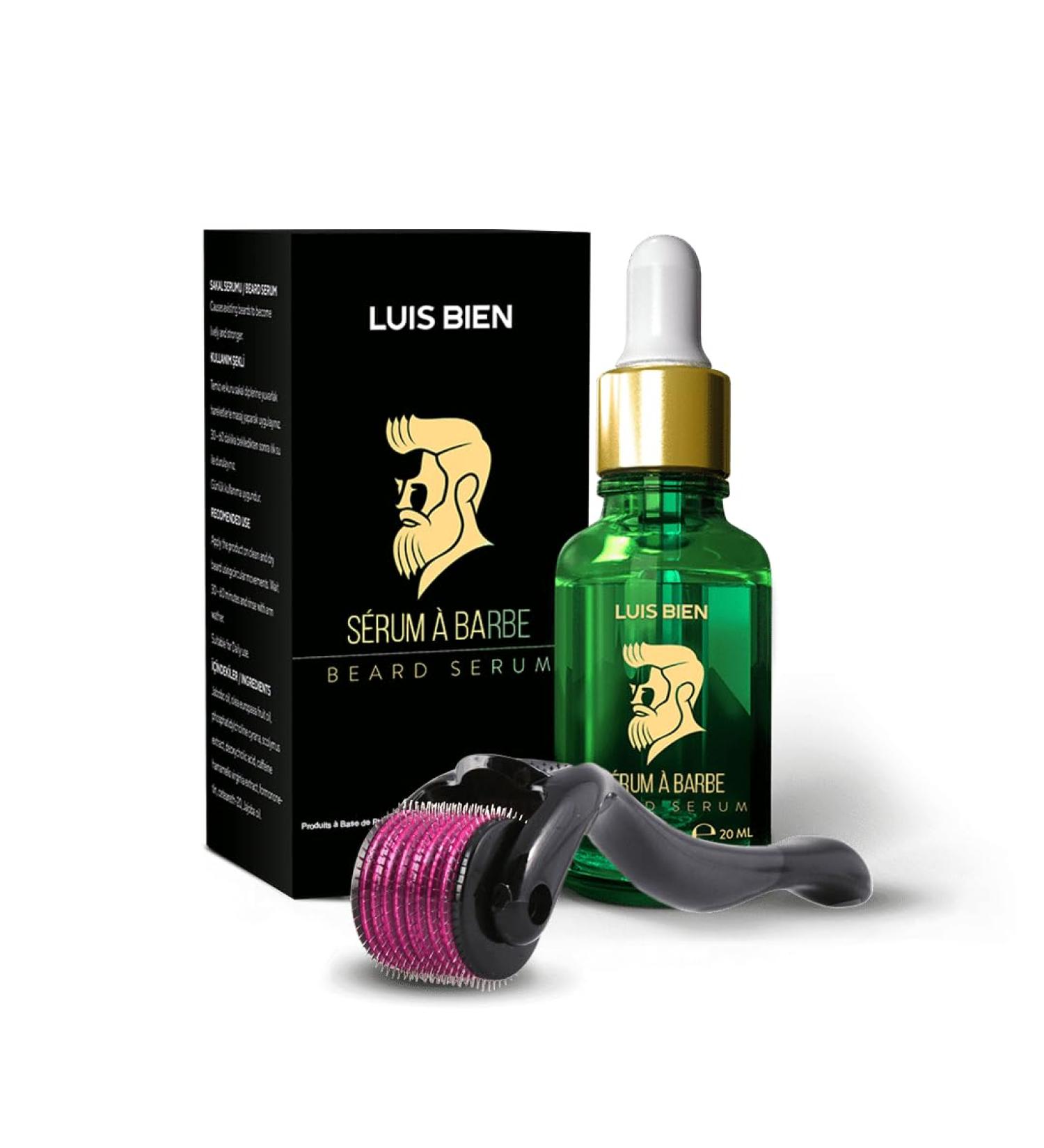 Luis Bien - Beard Growth & Care Kit - Strengthens and Nourishes - Serum Oil + Dermarolller - 20ml - Buy Online on GoSupps.com