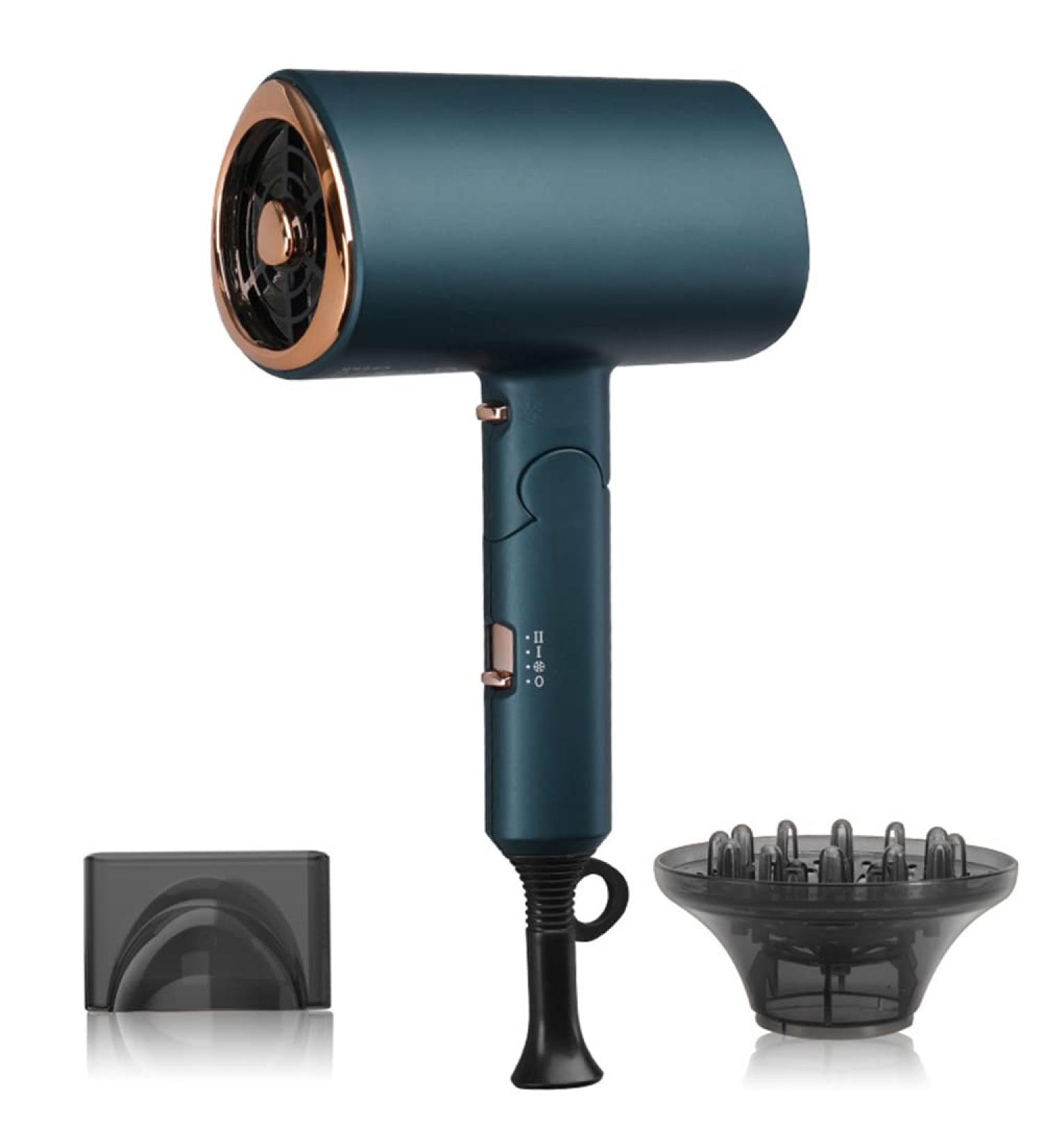 Hair Dryer QISUO Hair Dryer Professional Folding Portable Household 1800W High Power Hair Blower Hair Drier 3 Variable Speed Green - Buy Online on GoSupps.com