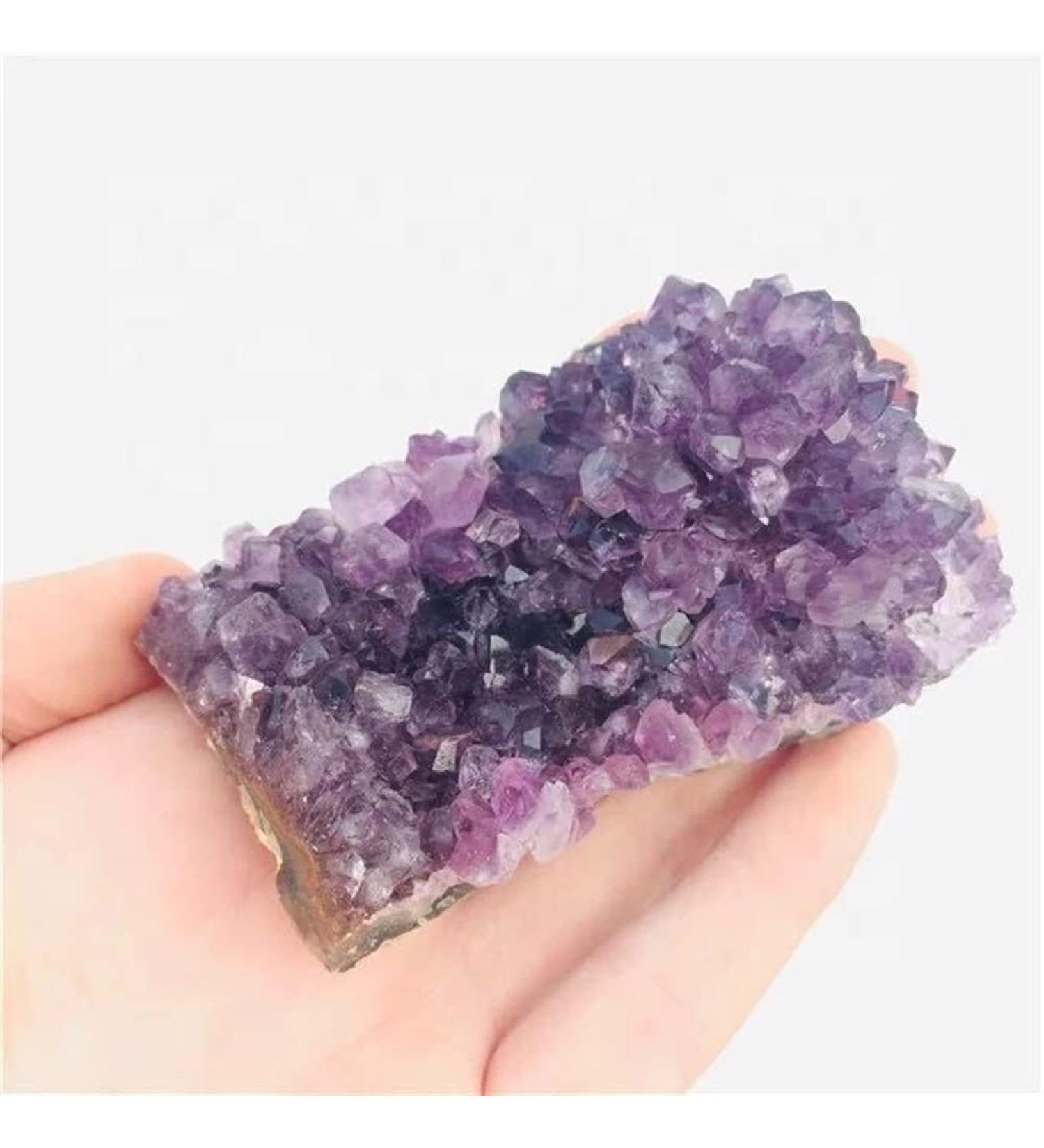 1pc 150g-190g Crystal Decorative Geode Irregular Natural Amethyst Stones Cluster Quartz Home Decor Suitable for Furniture Decoration Full of Texture - Buy Online on GoSupps.com
