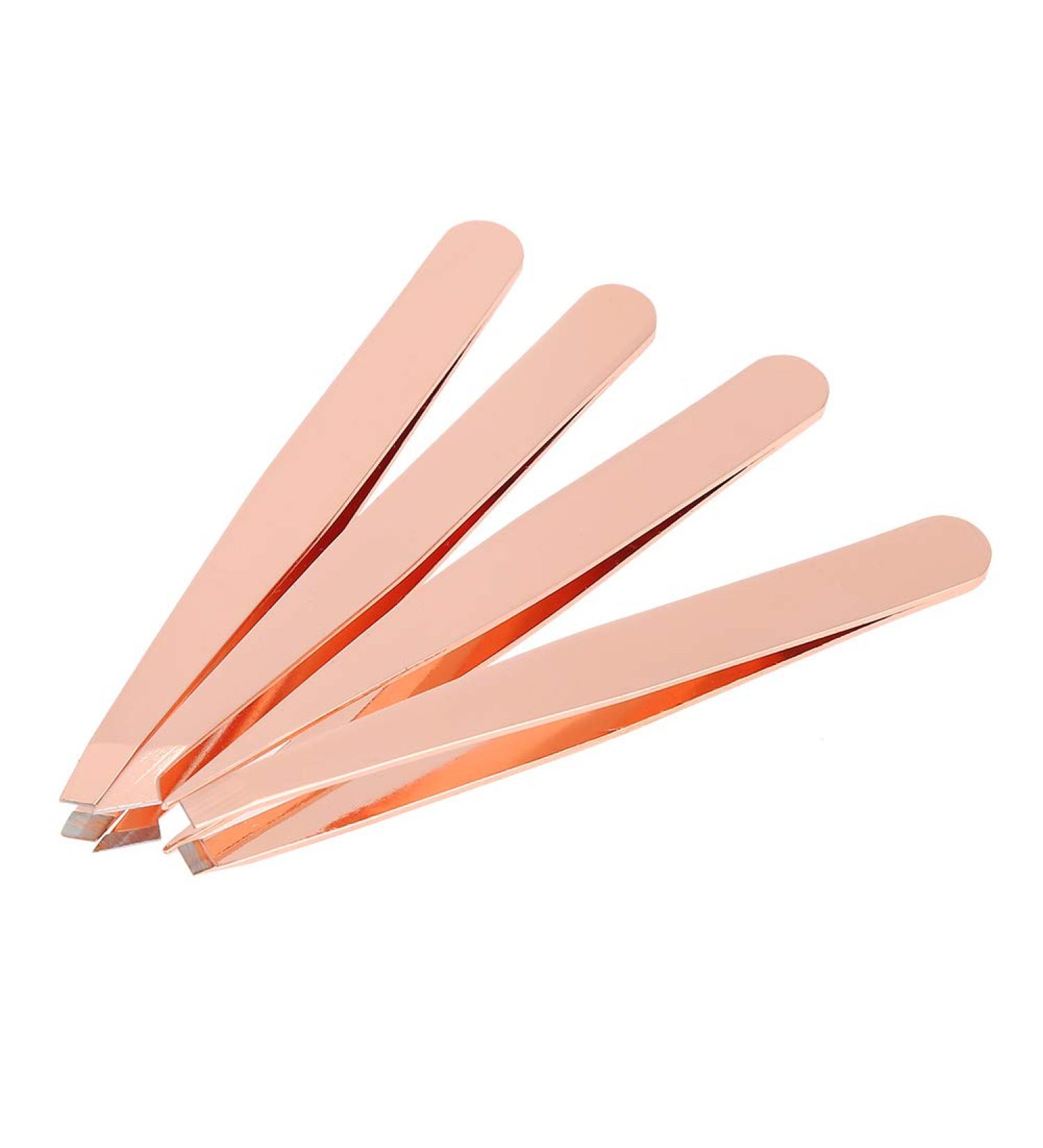 Slant Tip Tweezer Small Size Stainless Steel Tweezer Rose Gold Anti-Rust for Makeup Lovers Performence Makeup - Buy Online on GoSupps.com