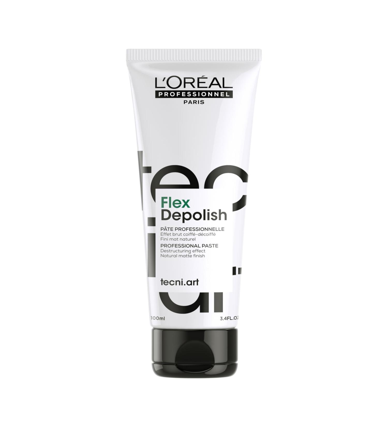 L'Or al Professionnel Flex Depolish Destructuring & Modulable Hair Paste Strength 4 Flexible Hairstyles & Modulable Looks Styled-Disstyled Effects Matte & Natural Finish Tecni Art 100 ml - Buy Online on GoSupps.com