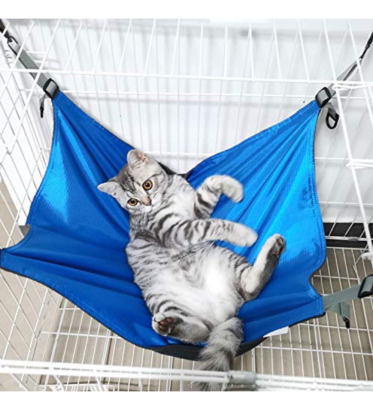 OEFWING Small Pet Cage Hammock Cozy Hanging Bed for Guinea Pig Ferret Rat Blue