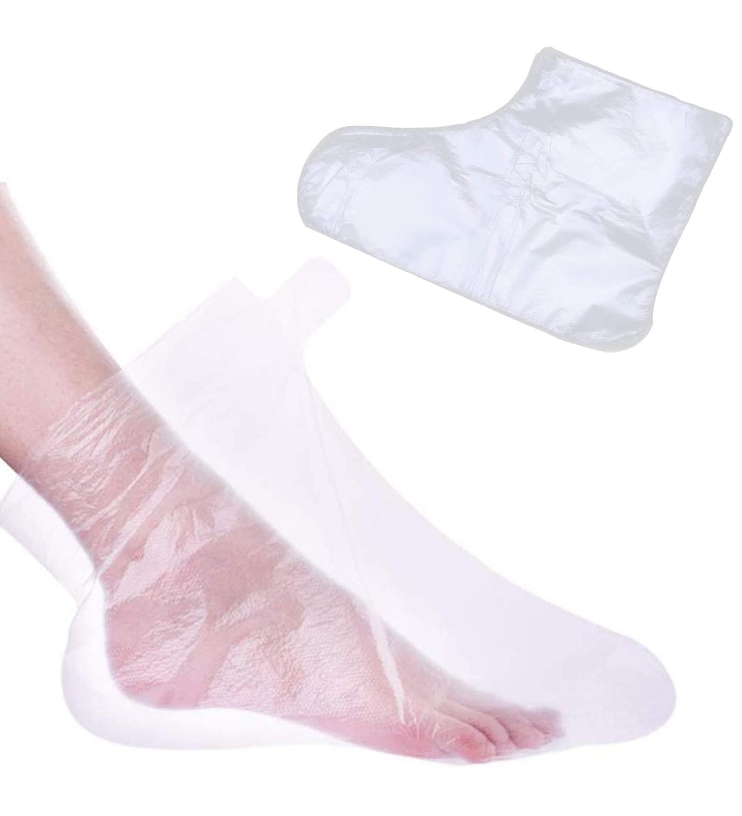Disposable Foot Covers (100 pcs) | Plastic Socks & Boots for Wax Treatments | Ideal for Spa & Home Use - Buy Online on GoSupps.com