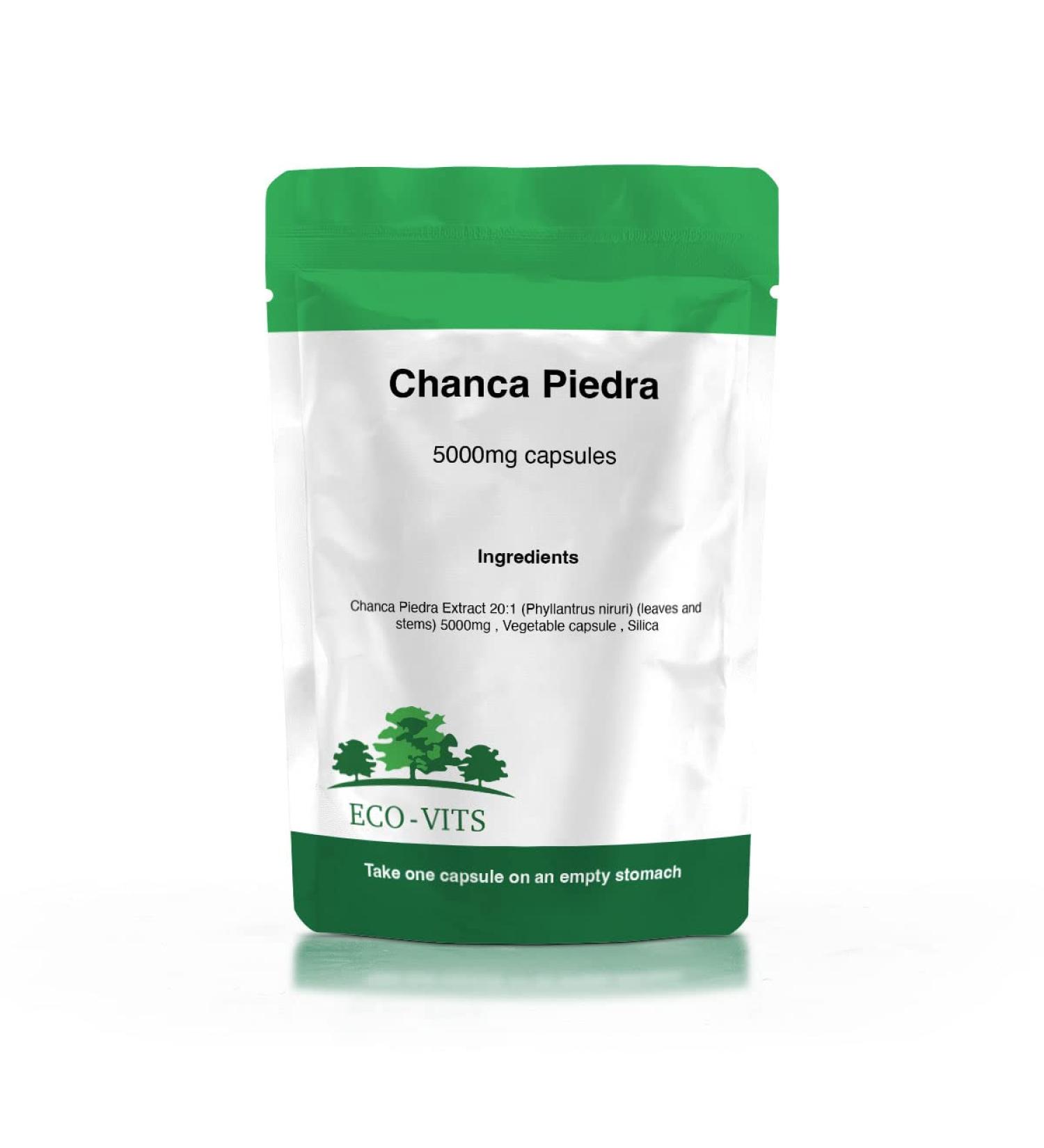 Eco-Vits ECO-VITS CHANCA Piedra (5000MG) 120 CAPS Recyclable packaging Sealed pouch