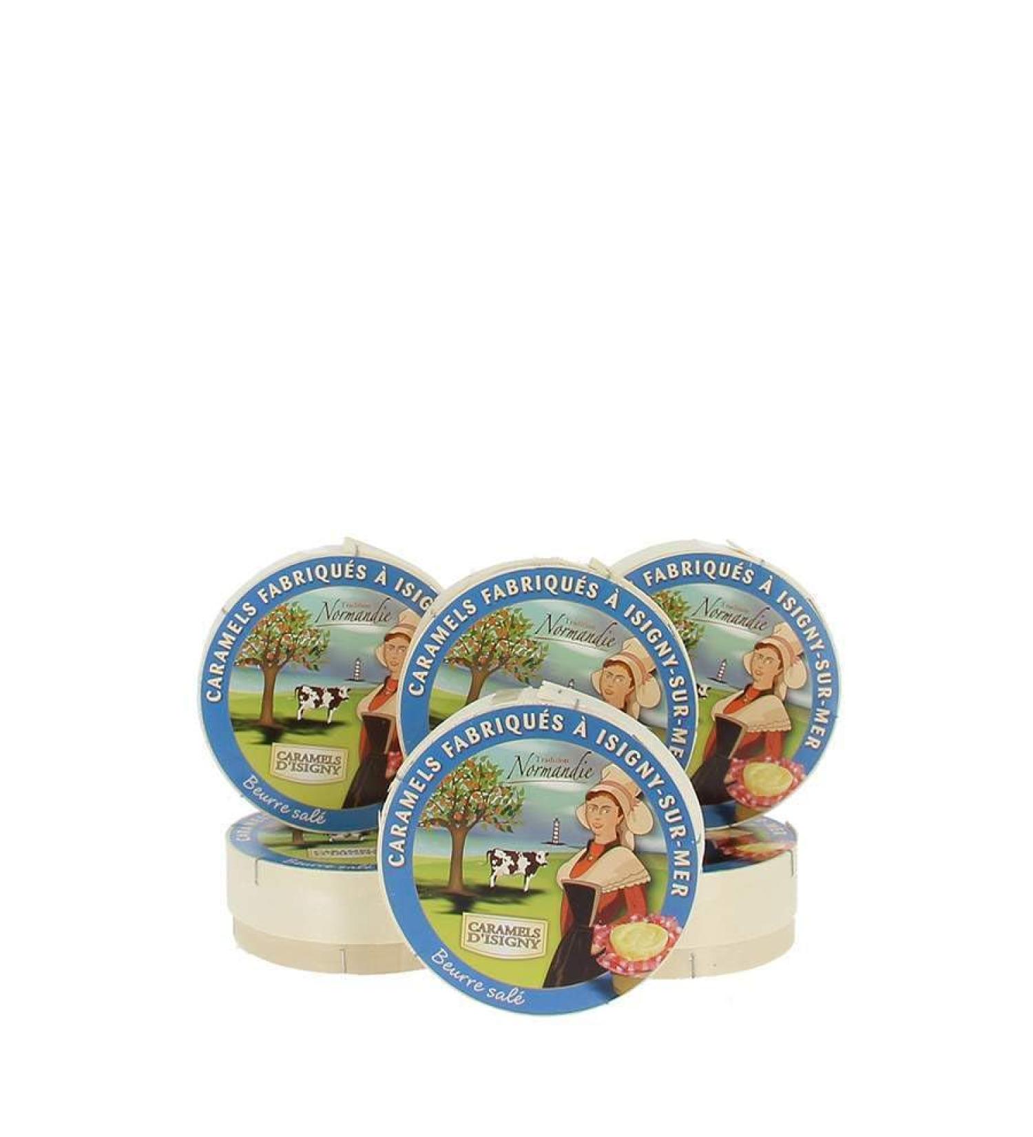 Normandie Salted Butter Isigny Caramels - 6 Camembert Boxes of 75g - Products- Normandie