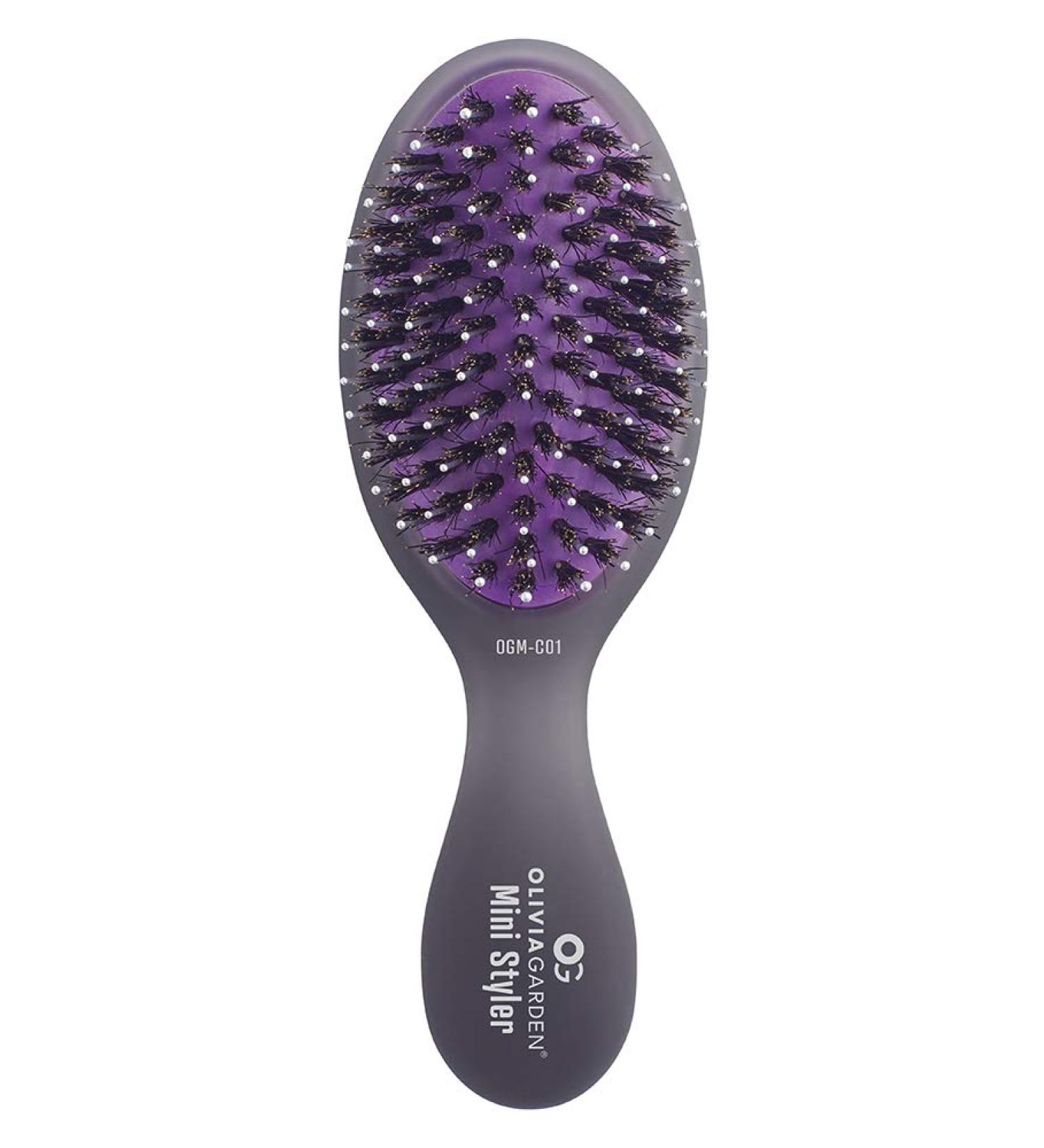 Olivia Garden OG Brush Styler - Black Mini | For Smooth & Shiny Hair | All Hair Types | Scalp Massage | Gentle & Versatile | Removable Cushion - Buy Online on GoSupps.com