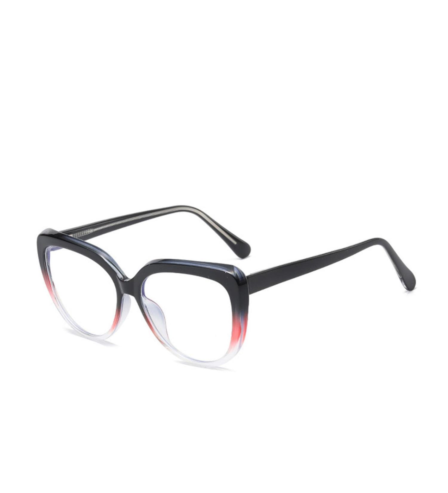 Buy SERONI TR90 Cat Eye Blue Light Blocking Glasses - Stylish Anti-UV Computer & Reading Glasses for Men & Women | Black-Red-Clear Frames - 56mm - Buy Online on GoSupps.com