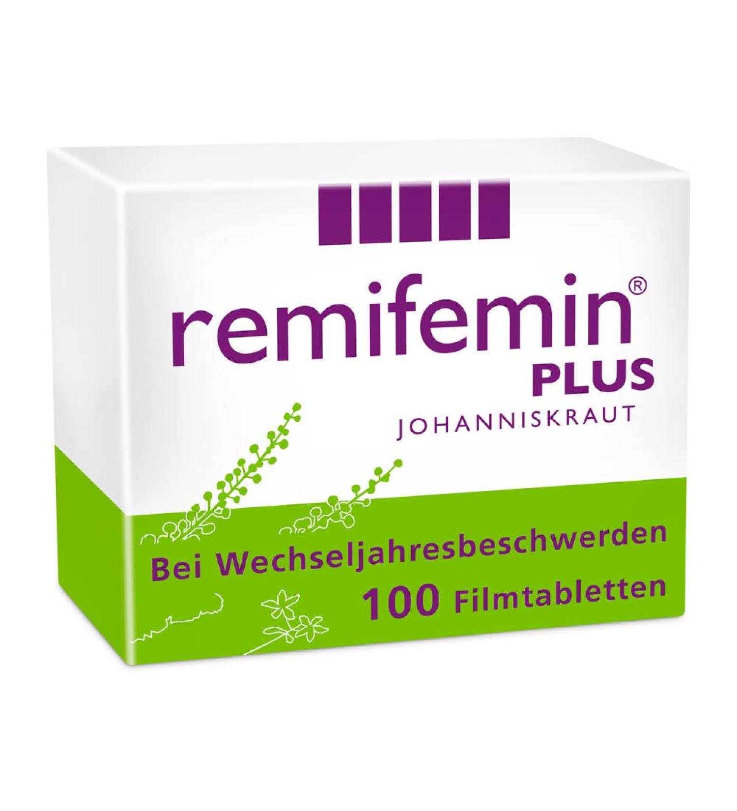 Remifemin Plus St. John's Wort 2x100 Tablets - Hormone-Free Natural Relief for Menopause - Stronger Mental Clarity - 200 Vegetable Pills - Buy Online on GoSupps.com