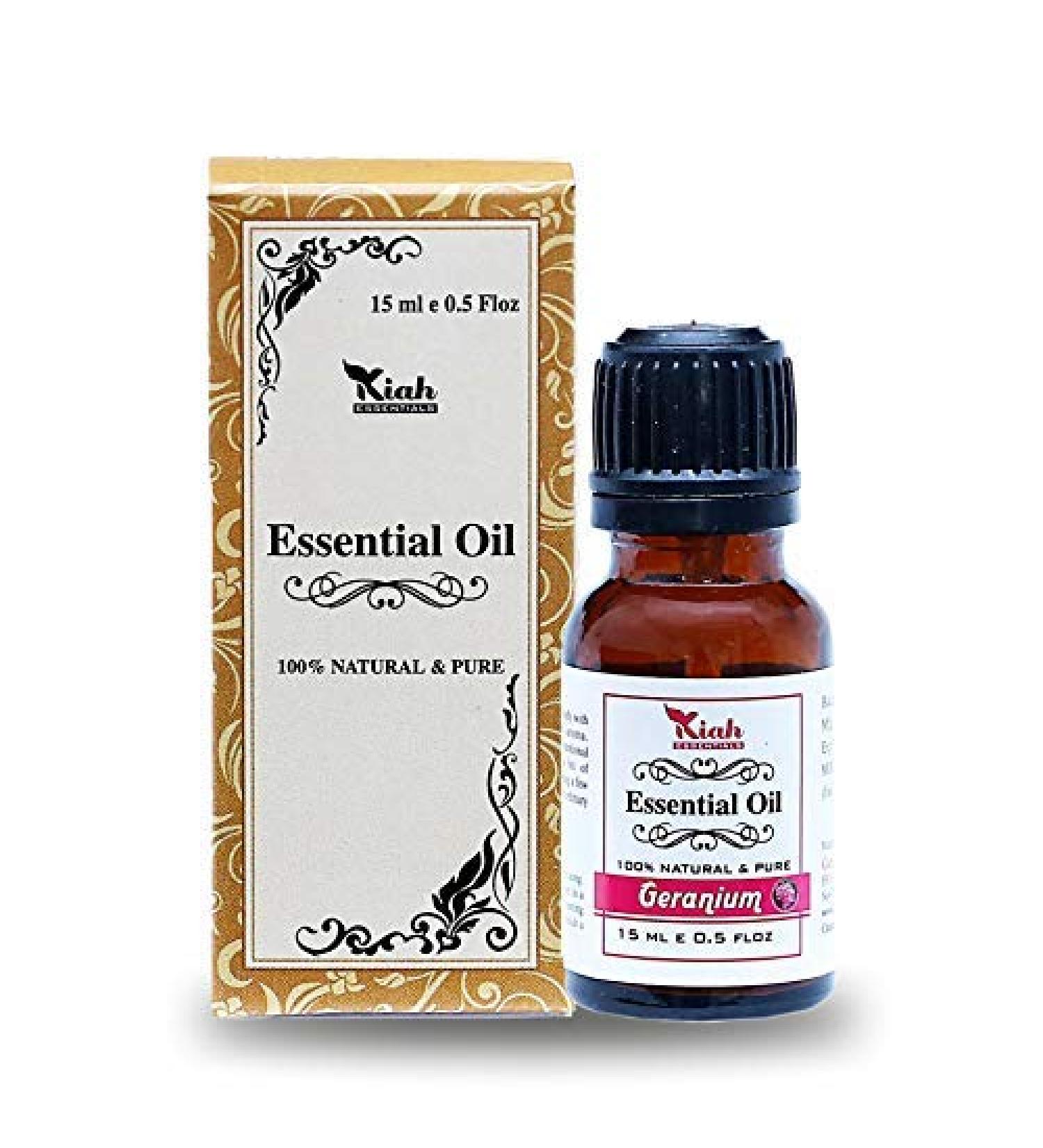 Ganga Ayurveda Geranium Essential Oil - 100% Pure Natural Therapeutic Oil for Flawless Timeless Skin | 15 ml - Shop Internationally! - Buy Online on GoSupps.com